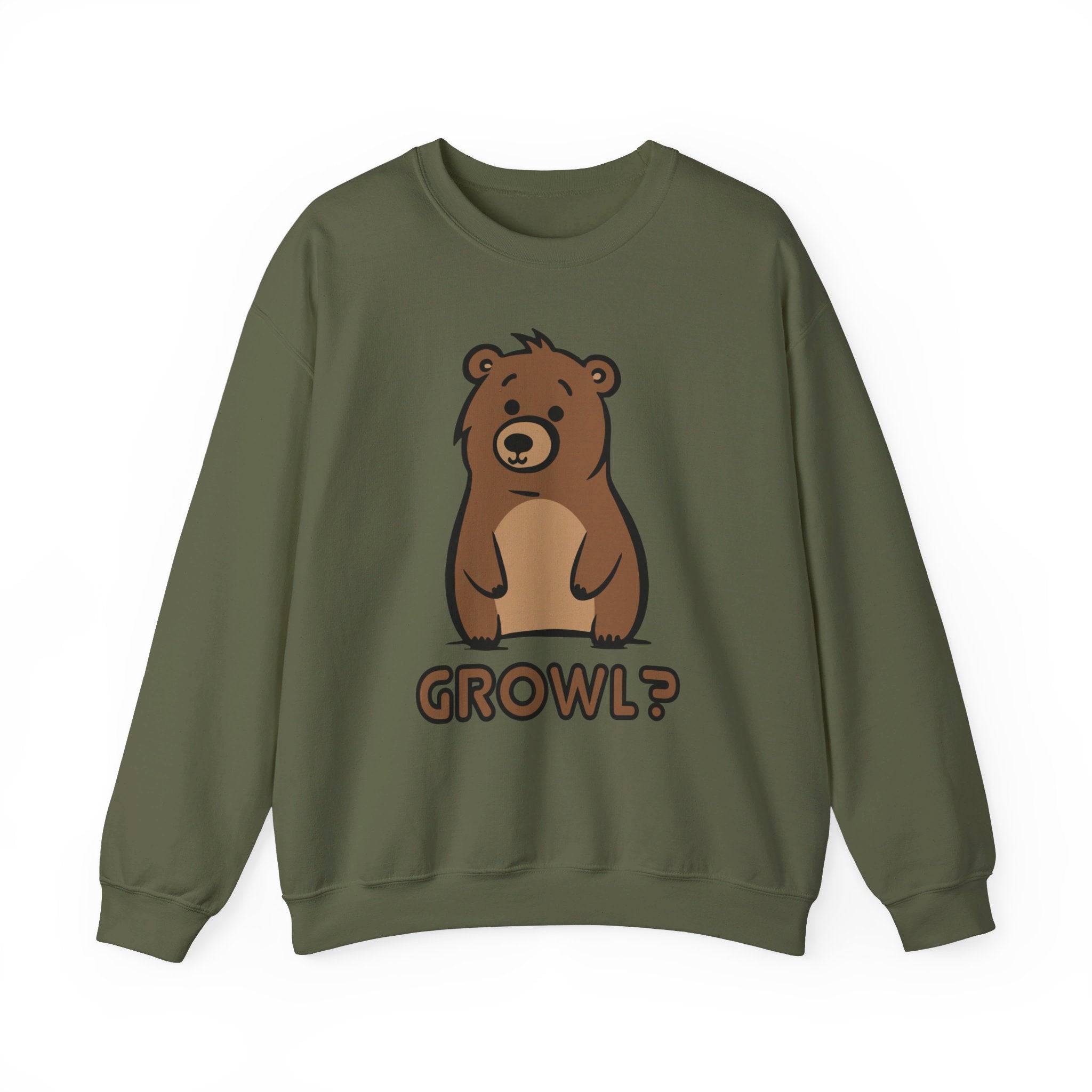 Growl Bear Sweatshirt - Hunky Tops #color_Military Green