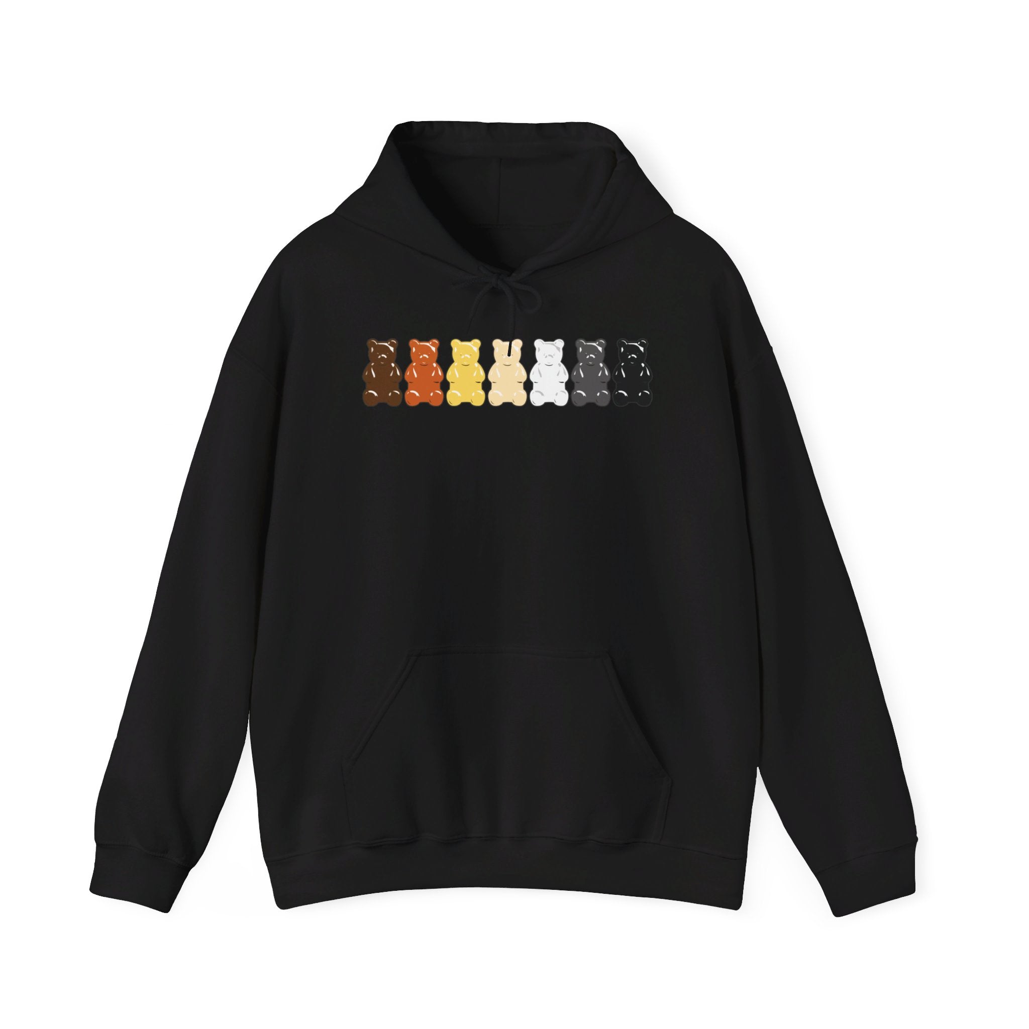 "Gummy Bears Unite!" Gay Bear Pride Hoodie - Hunky Tops #color_Black