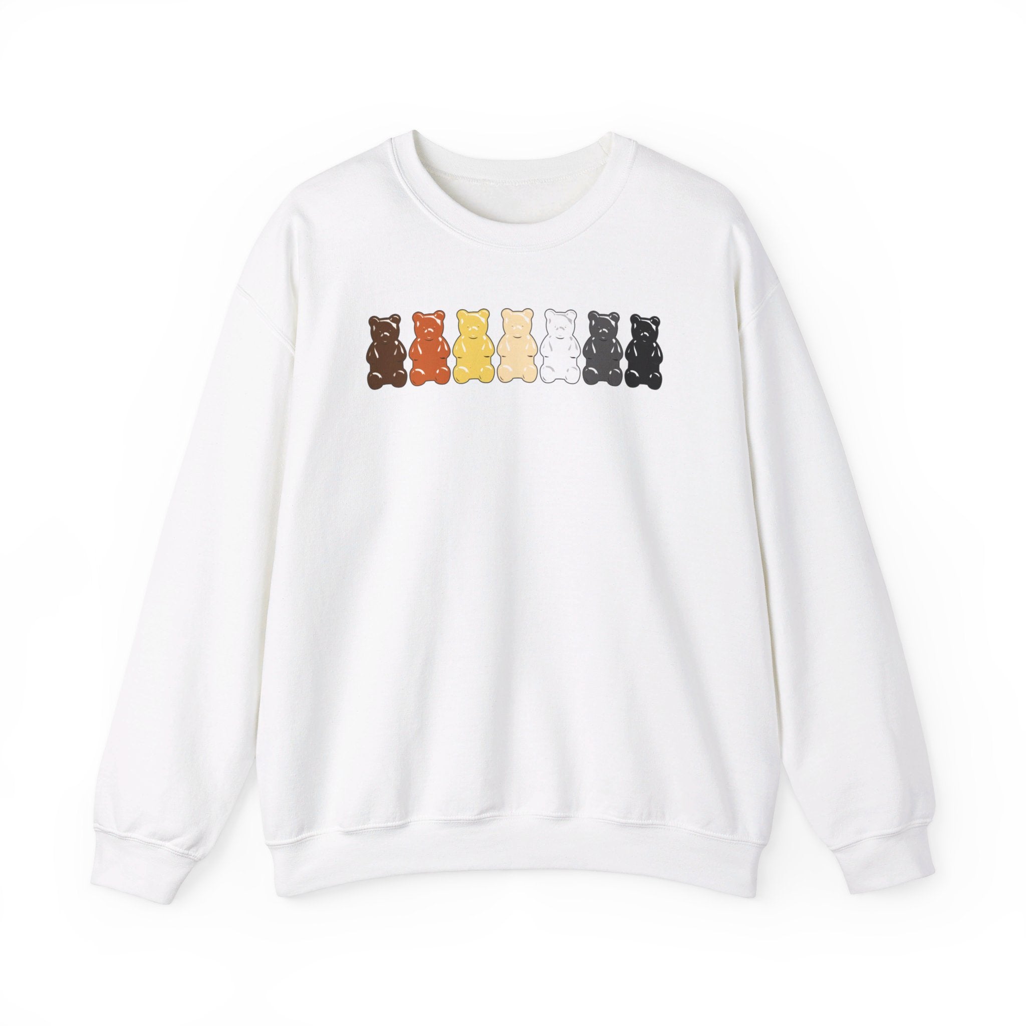 "Gummy Bears Unite!" Gay Bear Pride Sweatshirt - Hunky Tops #color_White