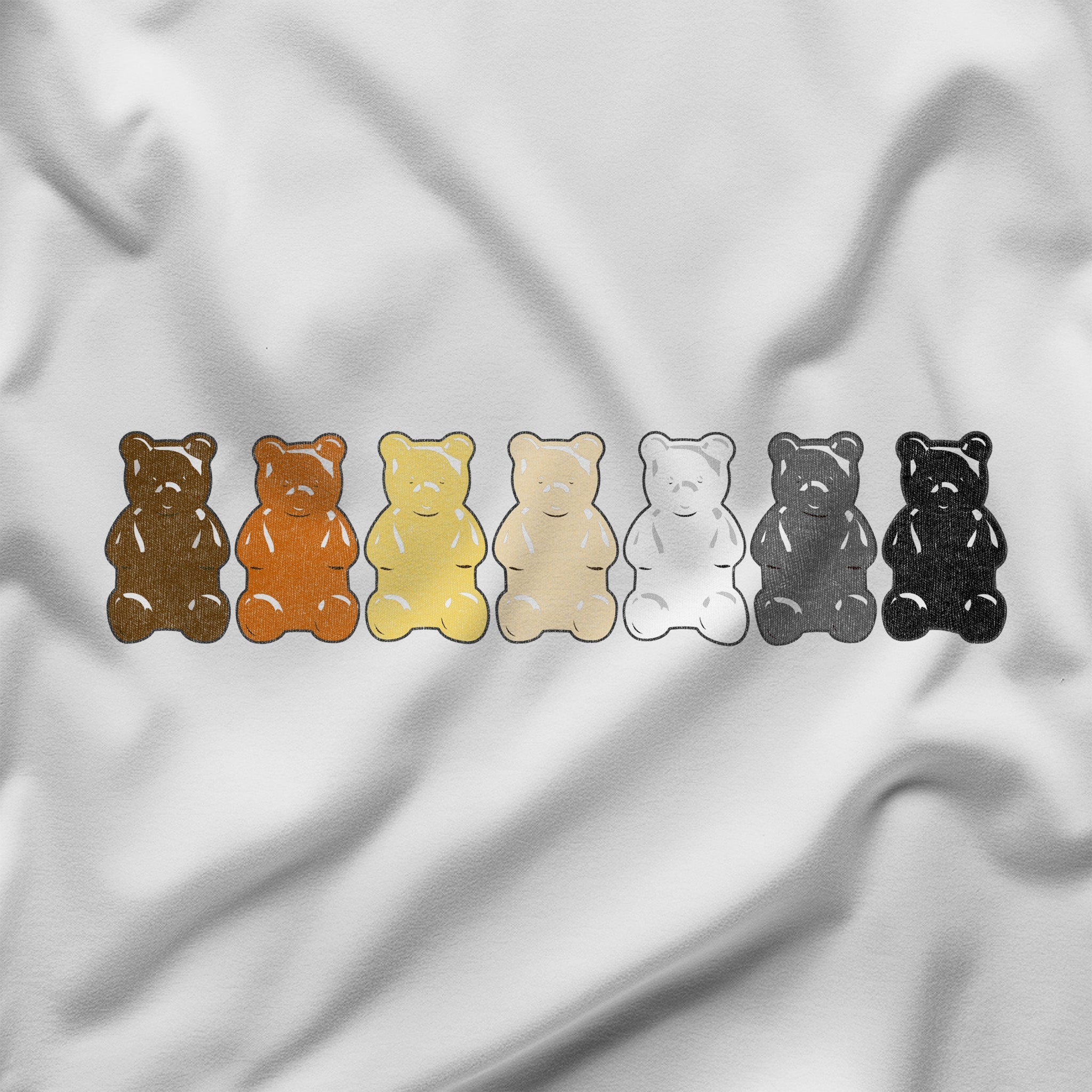 "Gummy Bears Unite!" Gay Bear Pride T-Shirt - Hunky Tops#color_white