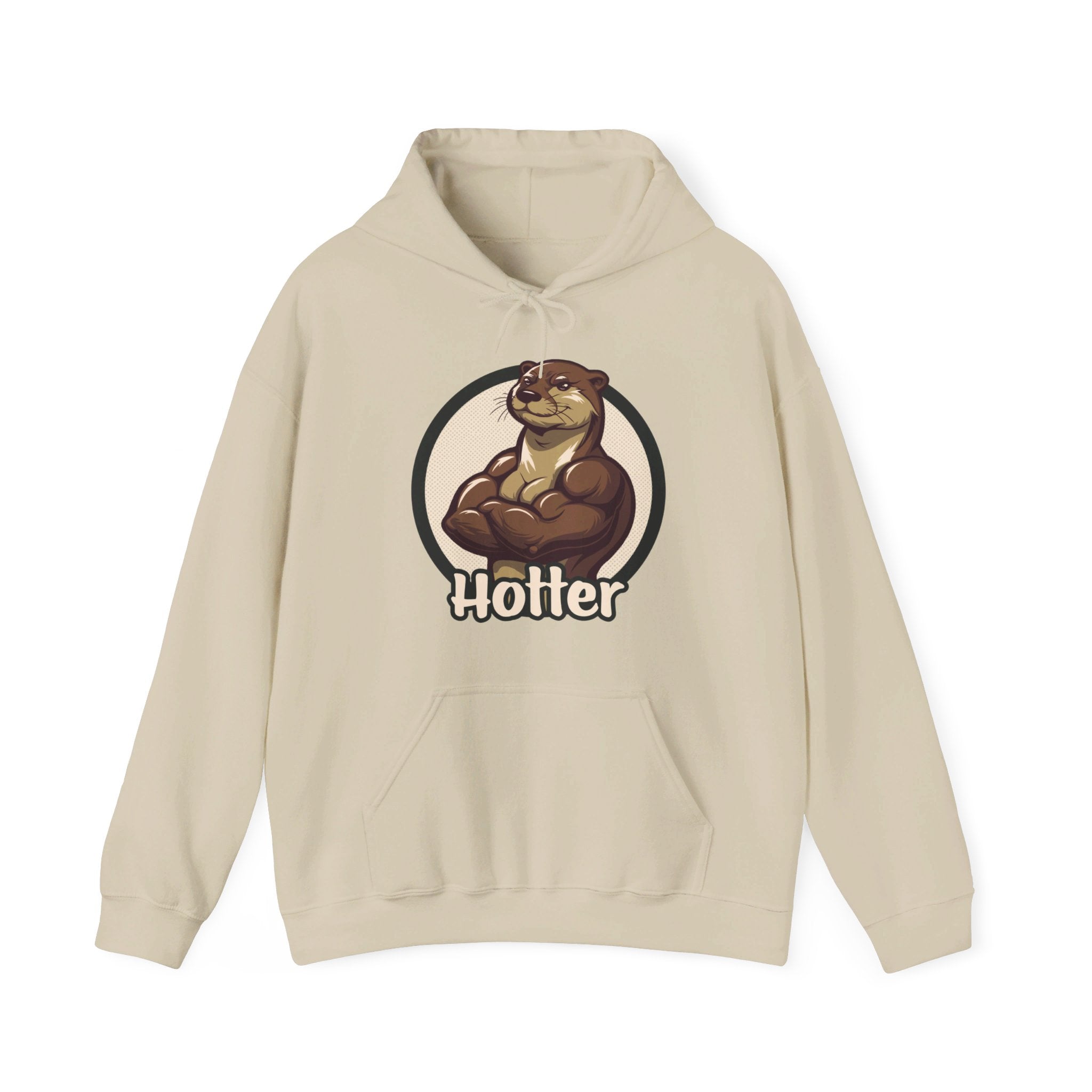 Hotter Muscular Otter Hoodie - Hunky Tops #color_Sand