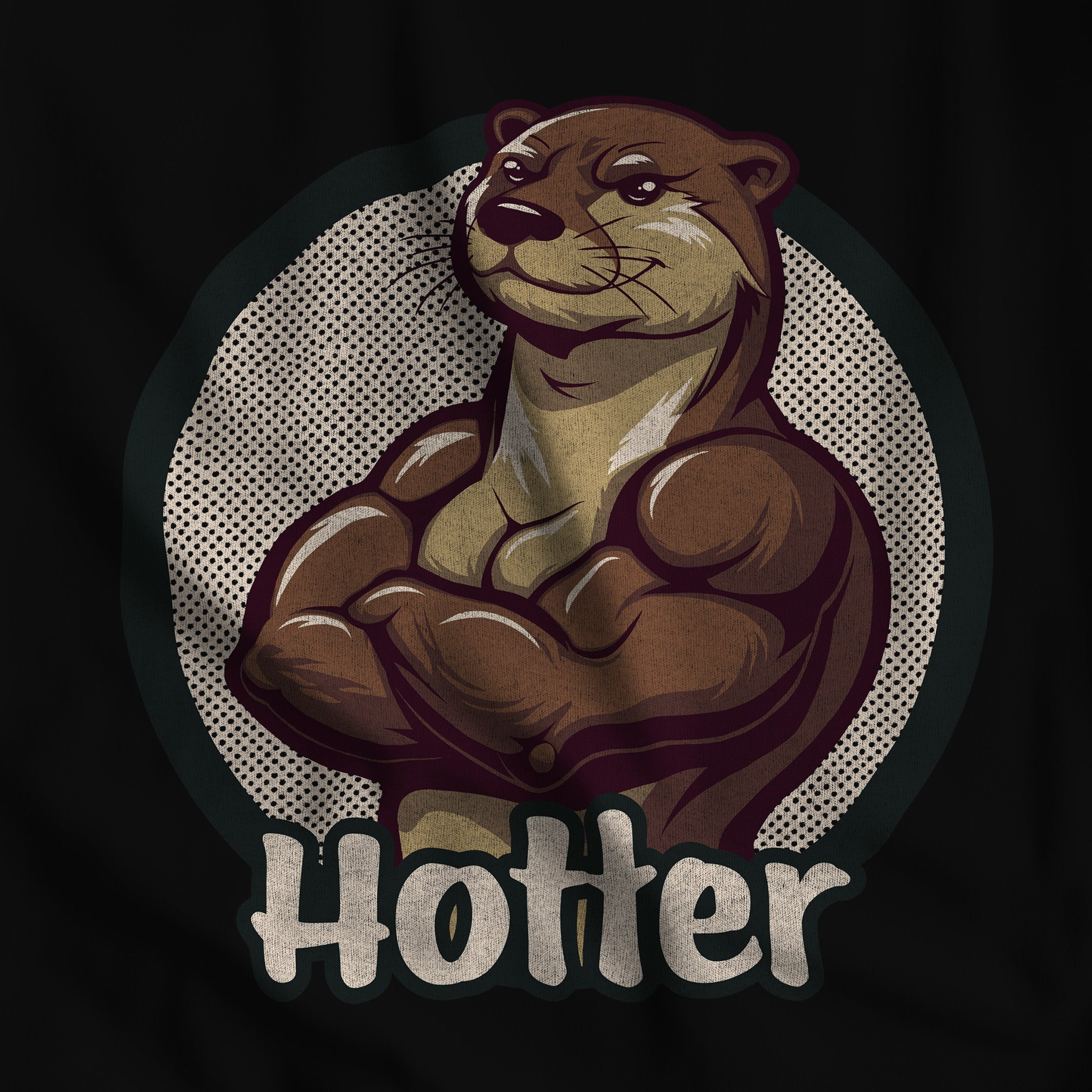 Hotter Muscular Otter Hoodie - Hunky Tops #color_Black