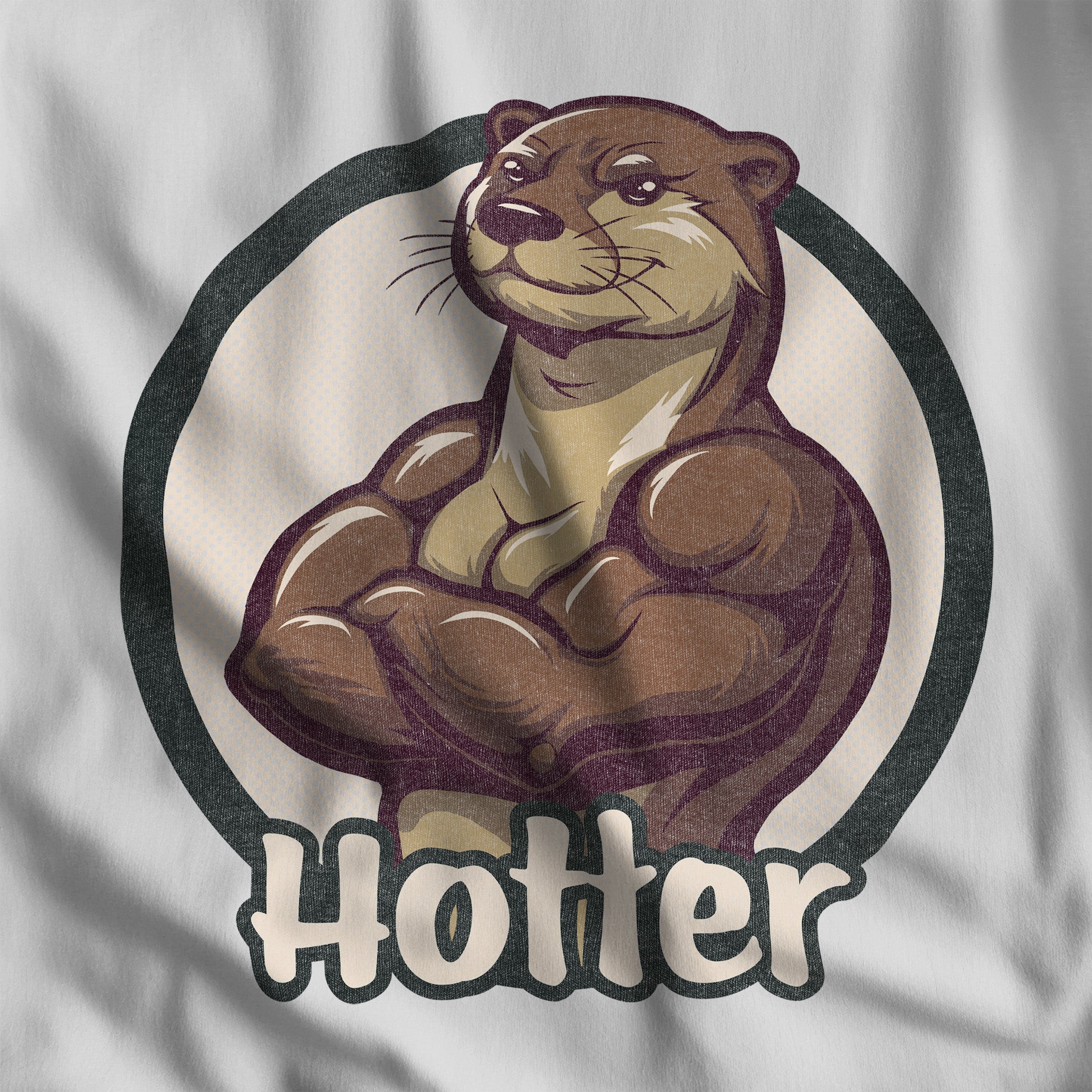 Hotter Muscular Otter Hoodie - Hunky Tops #color_White