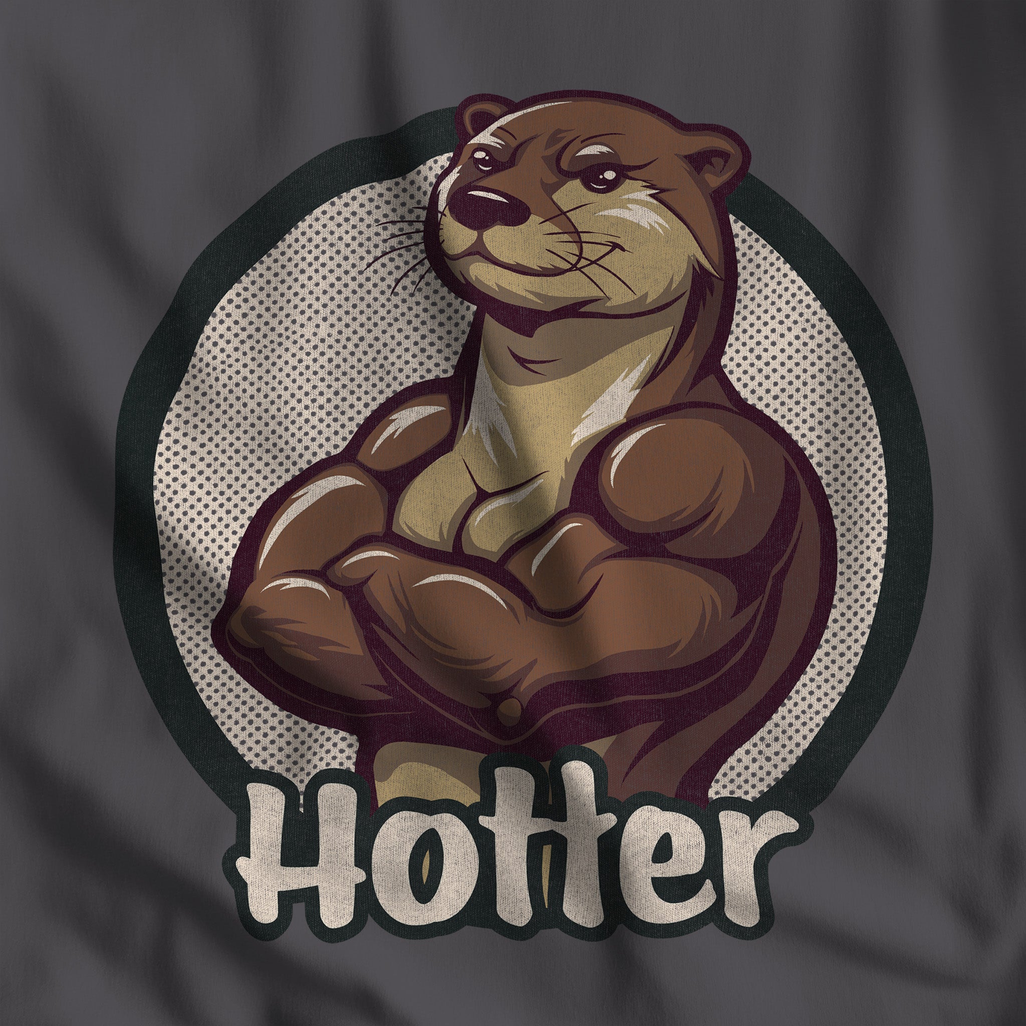 Hotter Muscular Otter Hoodie - Hunky Tops #color_Charcoal