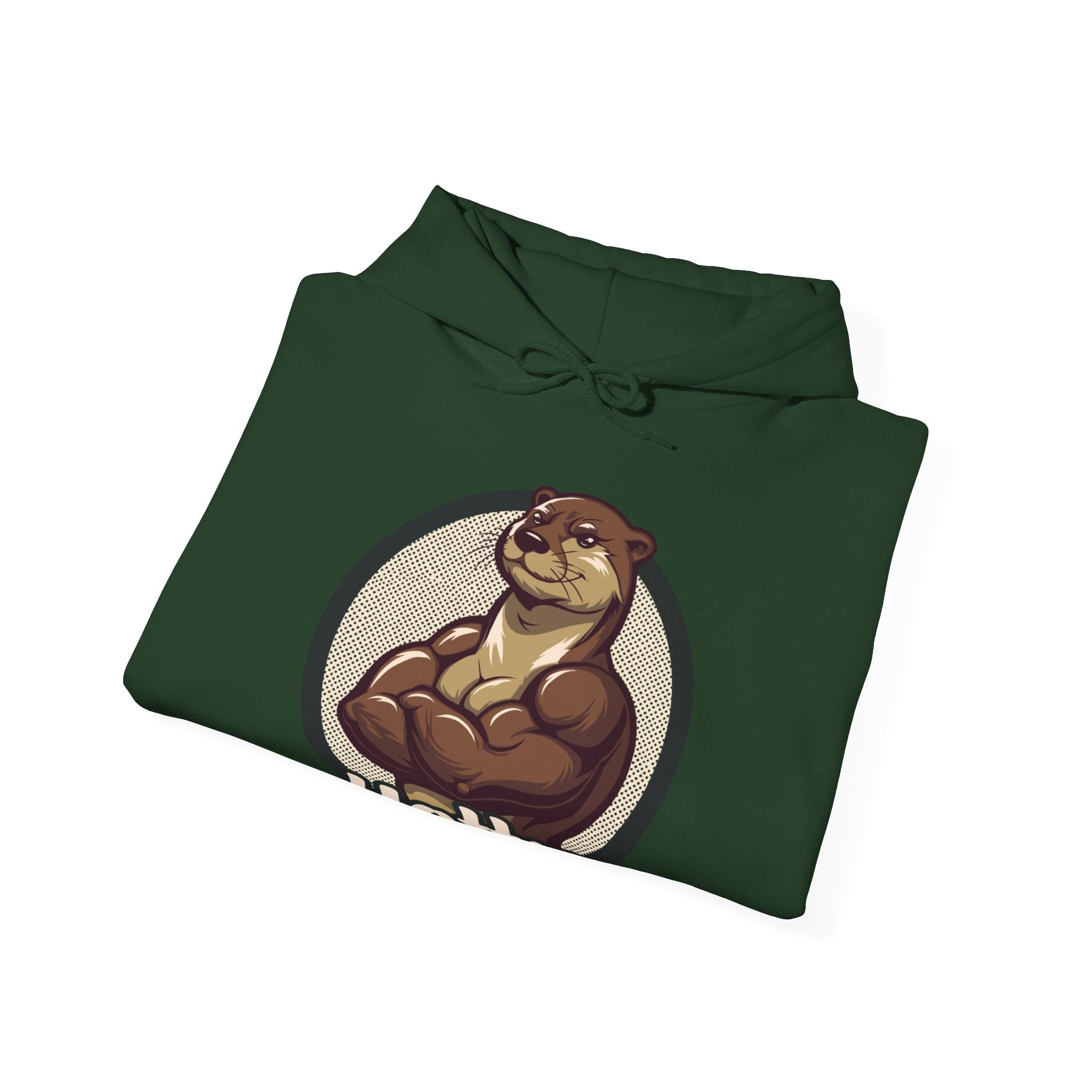 Hotter Muscular Otter Hoodie - Hunky Tops #color_Forest Green