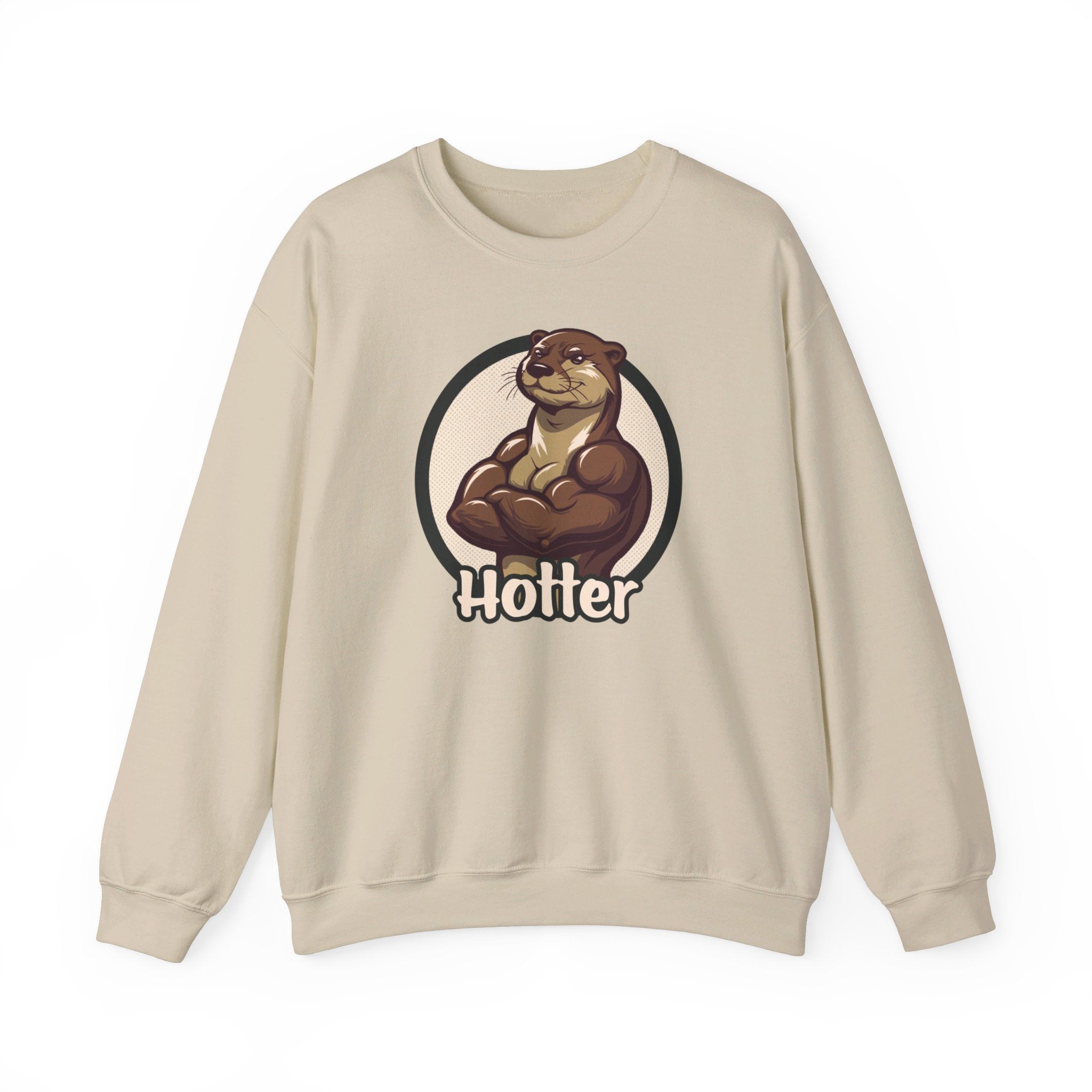 Hotter Muscular Otter Sweatshirt - Hunky Tops #color_Sand