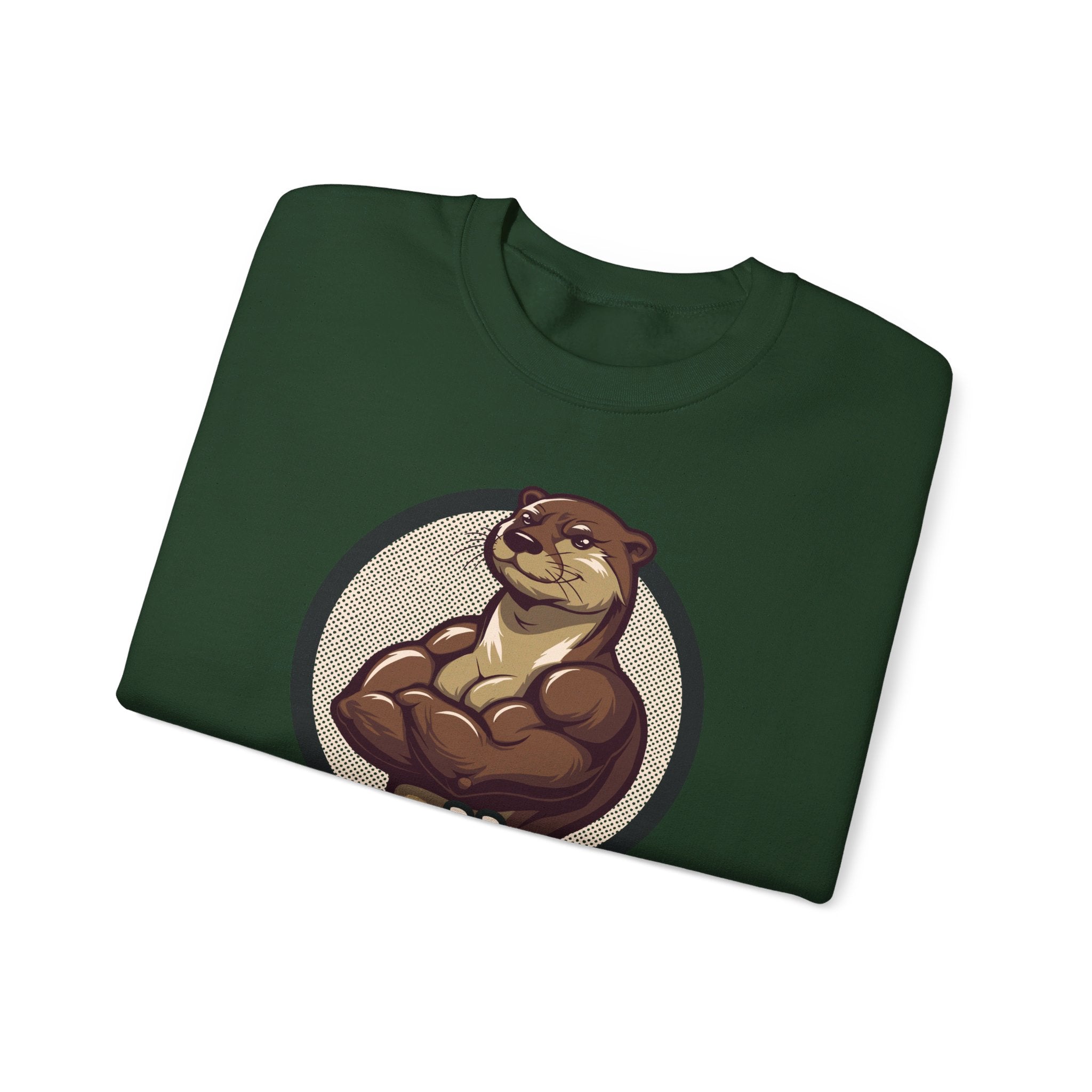 Hotter Muscular Otter Sweatshirt - Hunky Tops #color_Forest Green