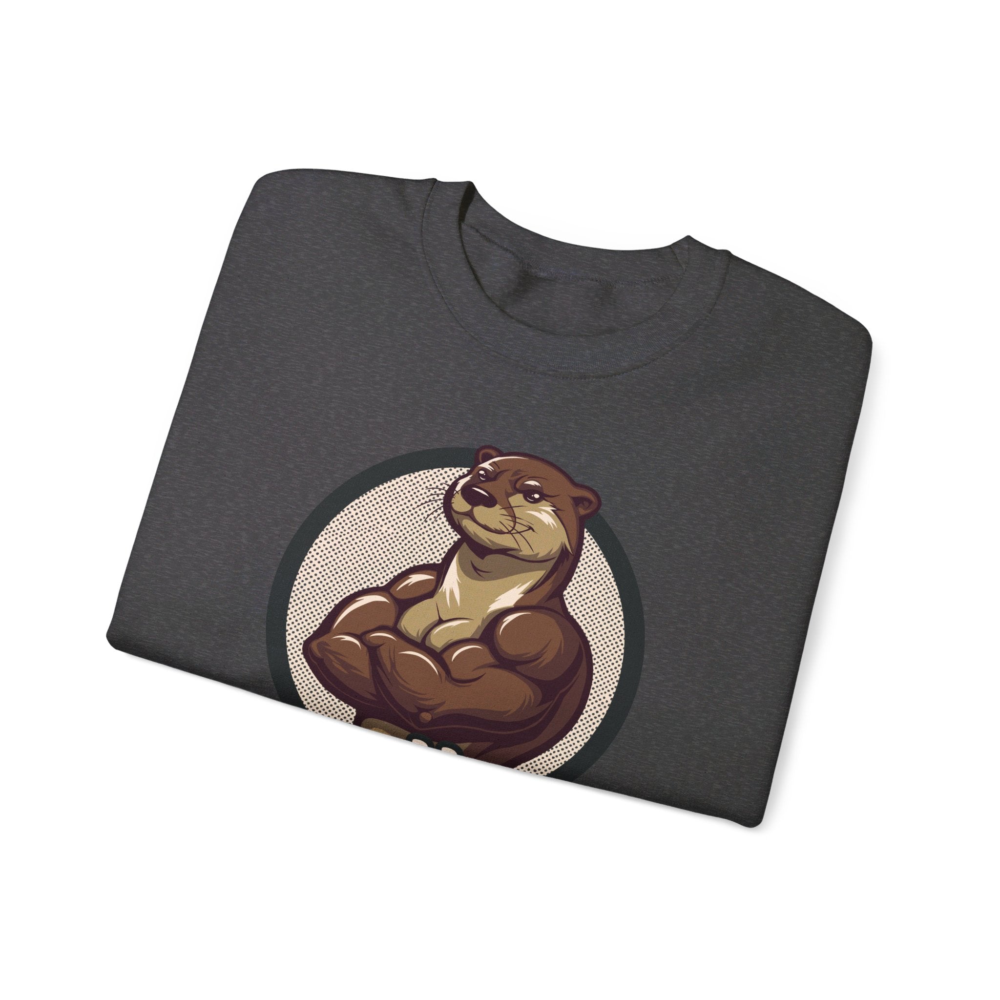 Hotter Muscular Otter Sweatshirt - Hunky Tops #color_Dark Heather