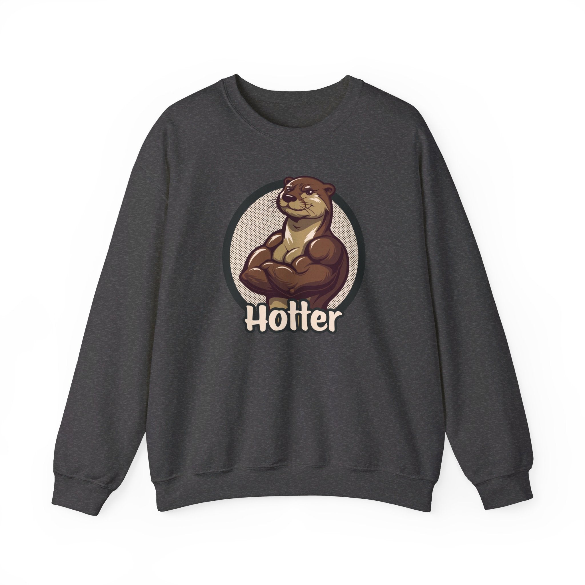 Hotter Muscular Otter Sweatshirt - Hunky Tops #color_Dark Heather