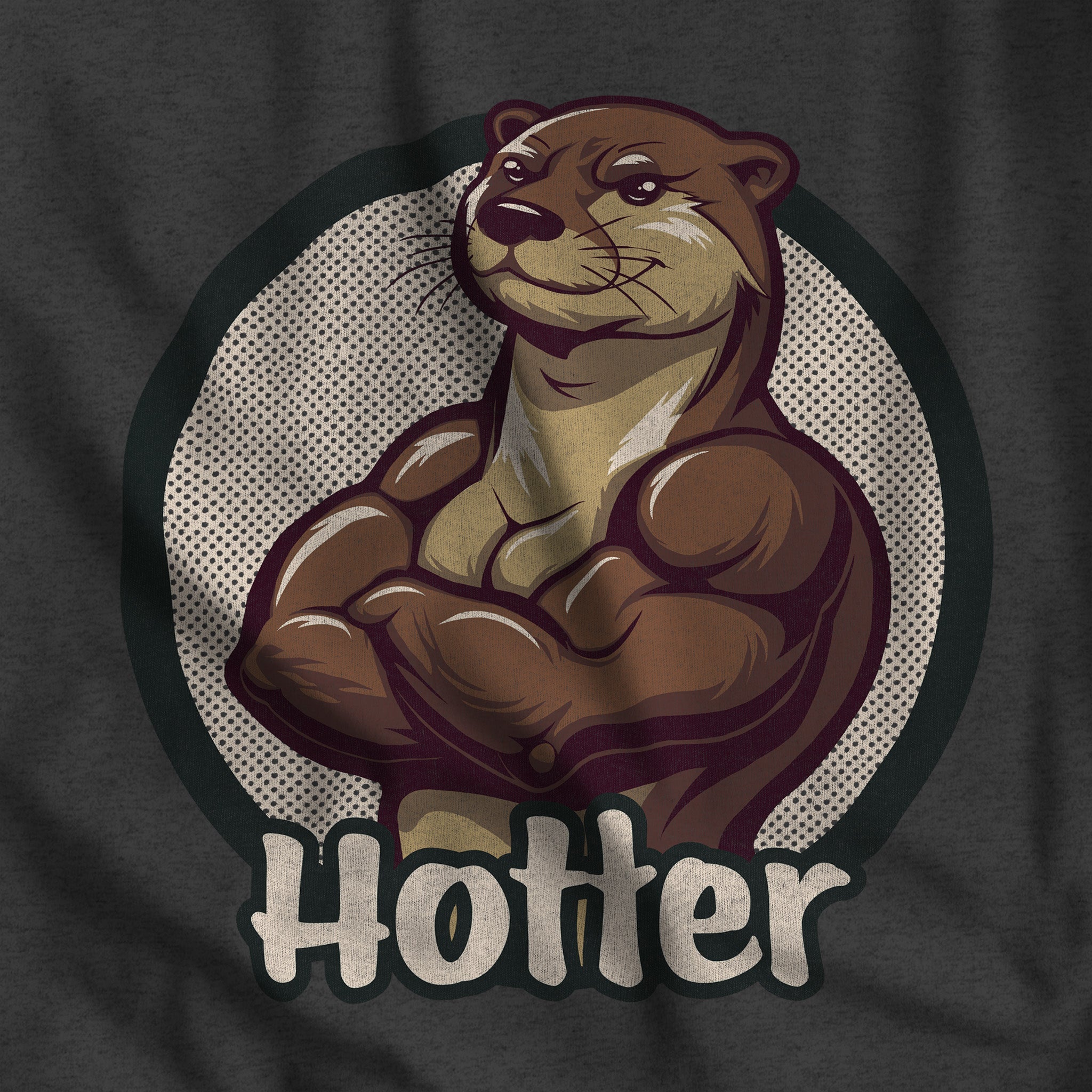 Hotter Muscular Otter Sweatshirt - Hunky Tops #color_Dark Heather