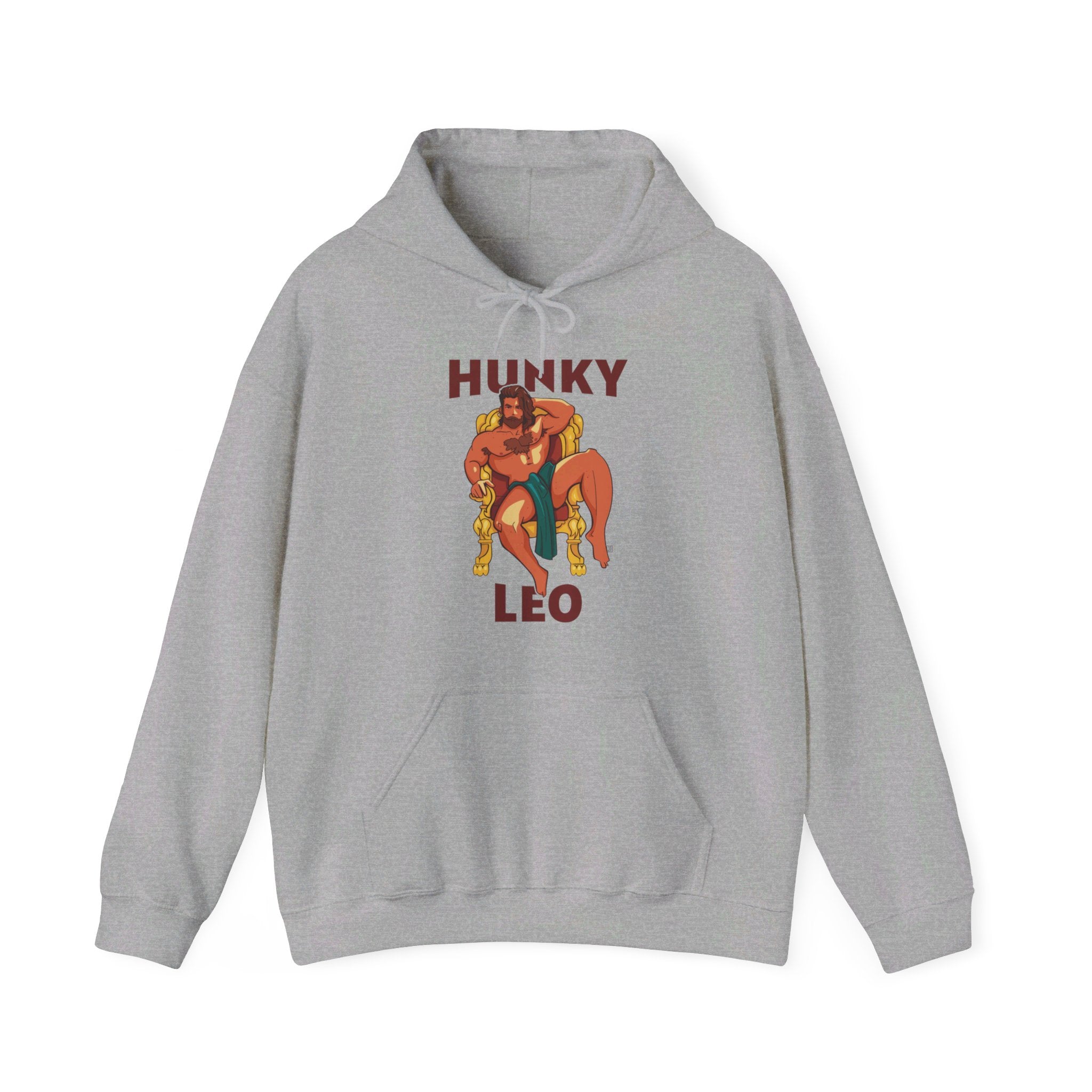 Hunky Leo Hoodie by Axeish Guy - Hunky Tops #color_Sport Grey