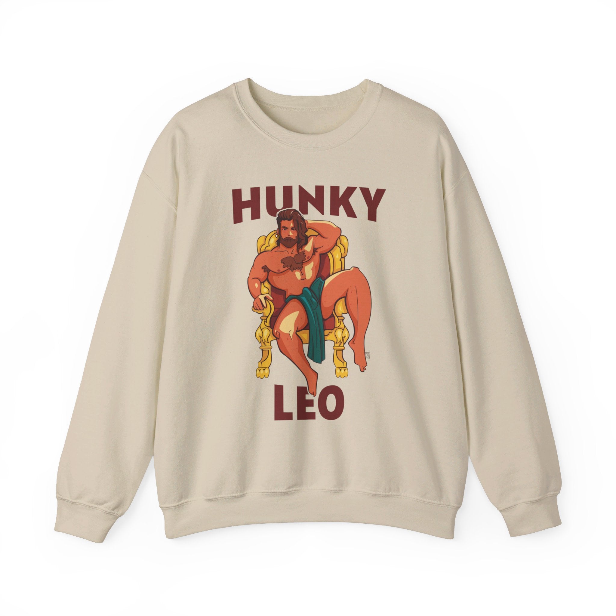 Hunky Leo Hoodie by Axeish Guy - Hunky Tops #color_Sand