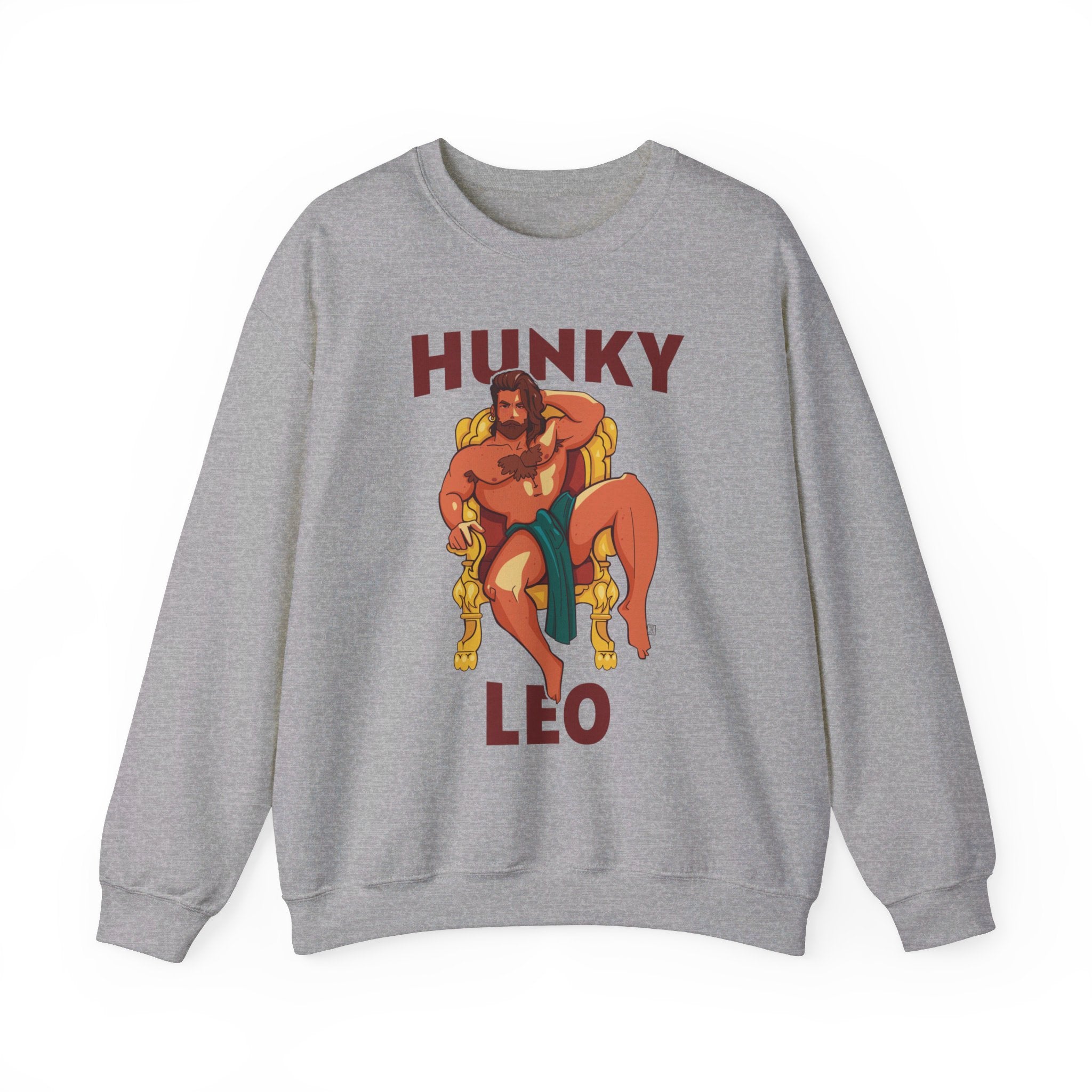 Hunky Leo Hoodie by Axeish Guy - Hunky Tops #color_Sport Grey