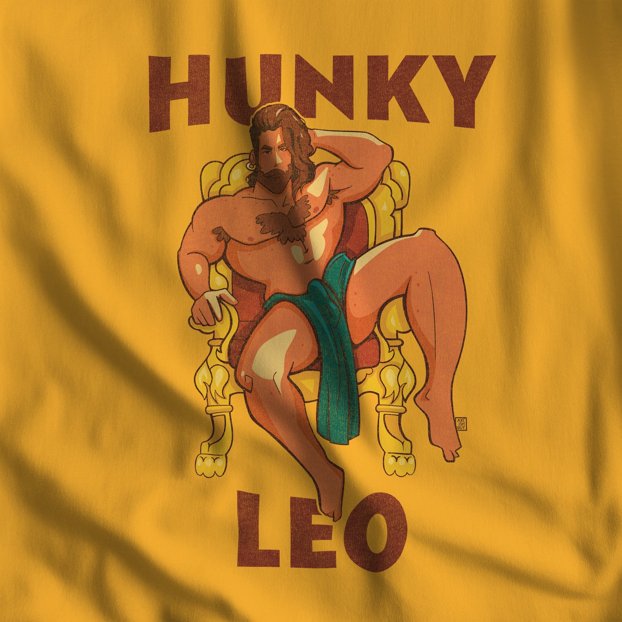 Hunky Leo Hoodie by Axeish Guy - Hunky Tops #color_Gold