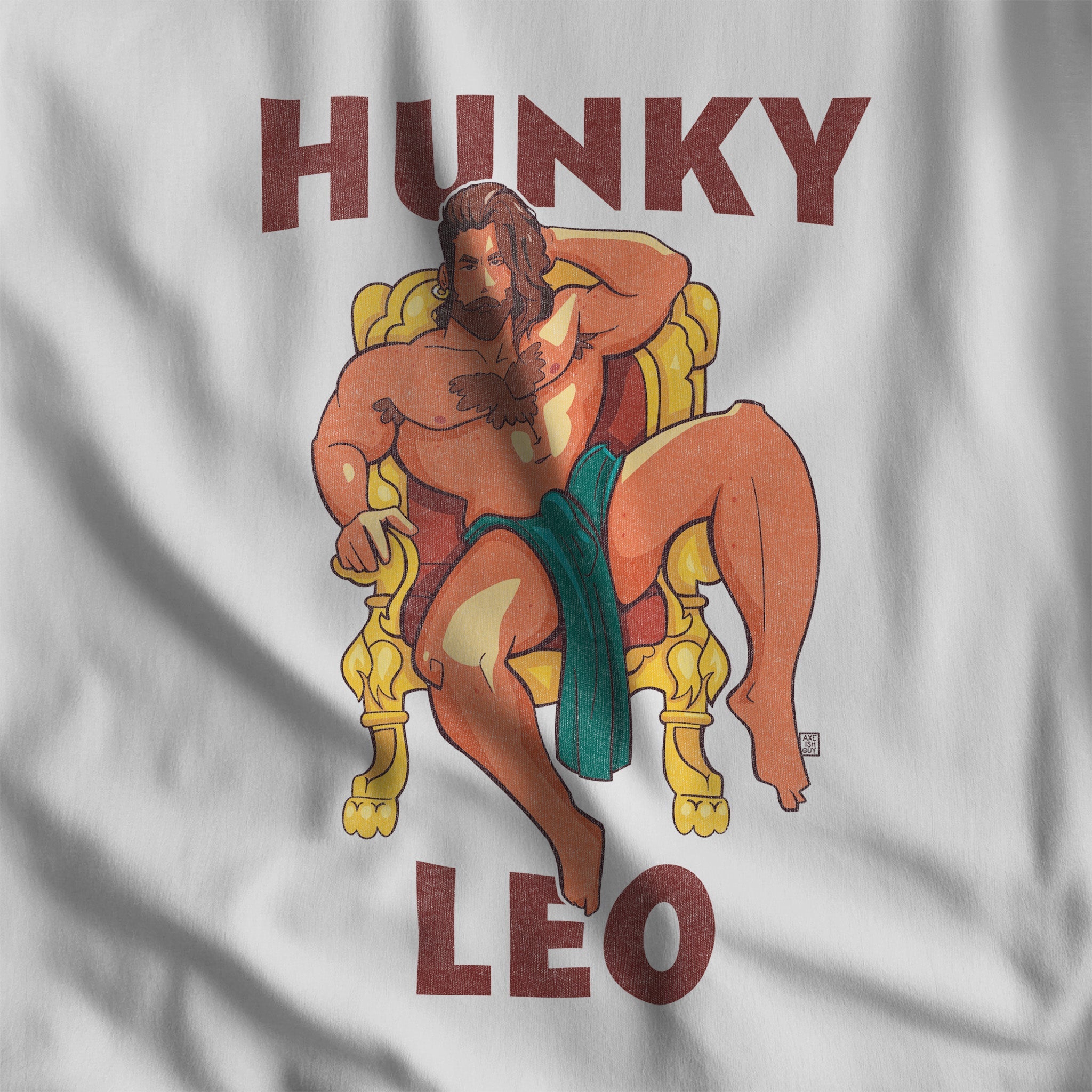 Hunky Leo Hoodie by Axeish Guy - Hunky Tops #color_White