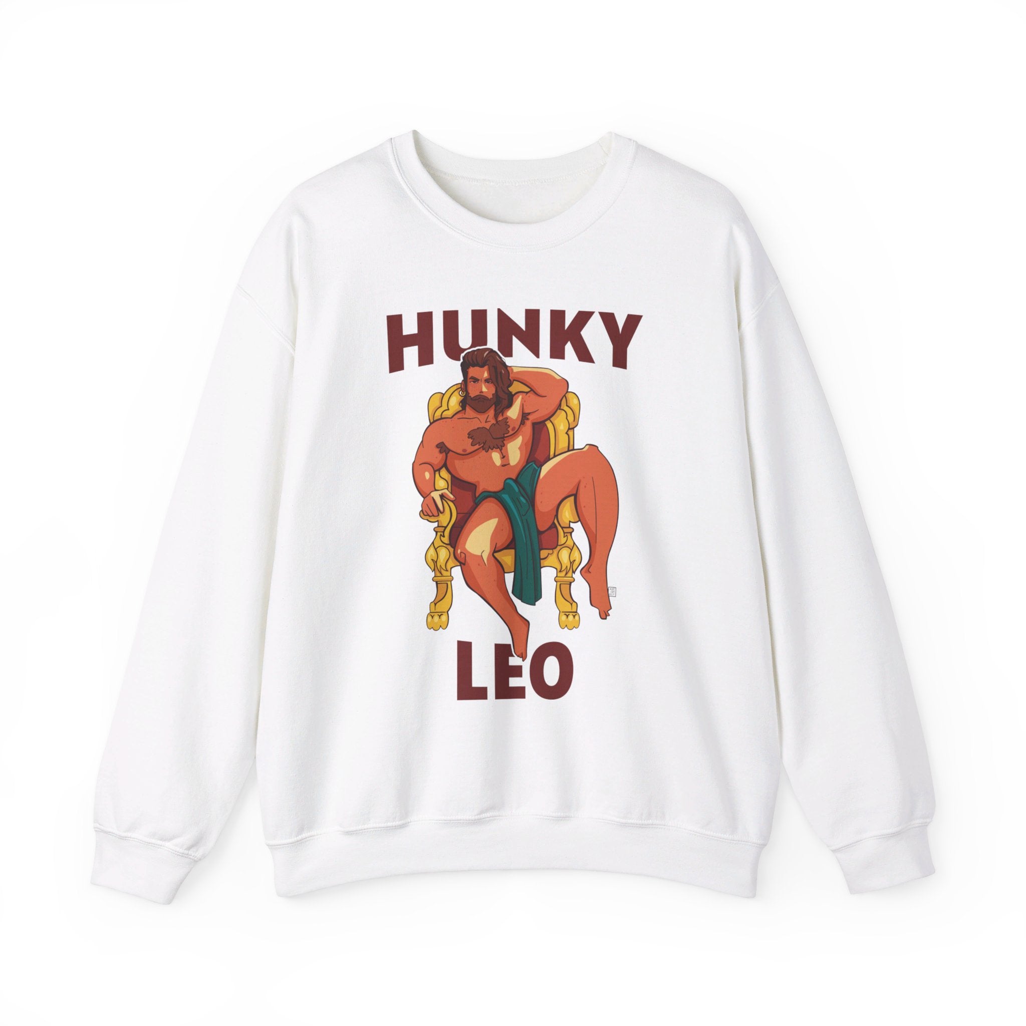 Hunky Leo Hoodie by Axeish Guy - Hunky Tops #color_White