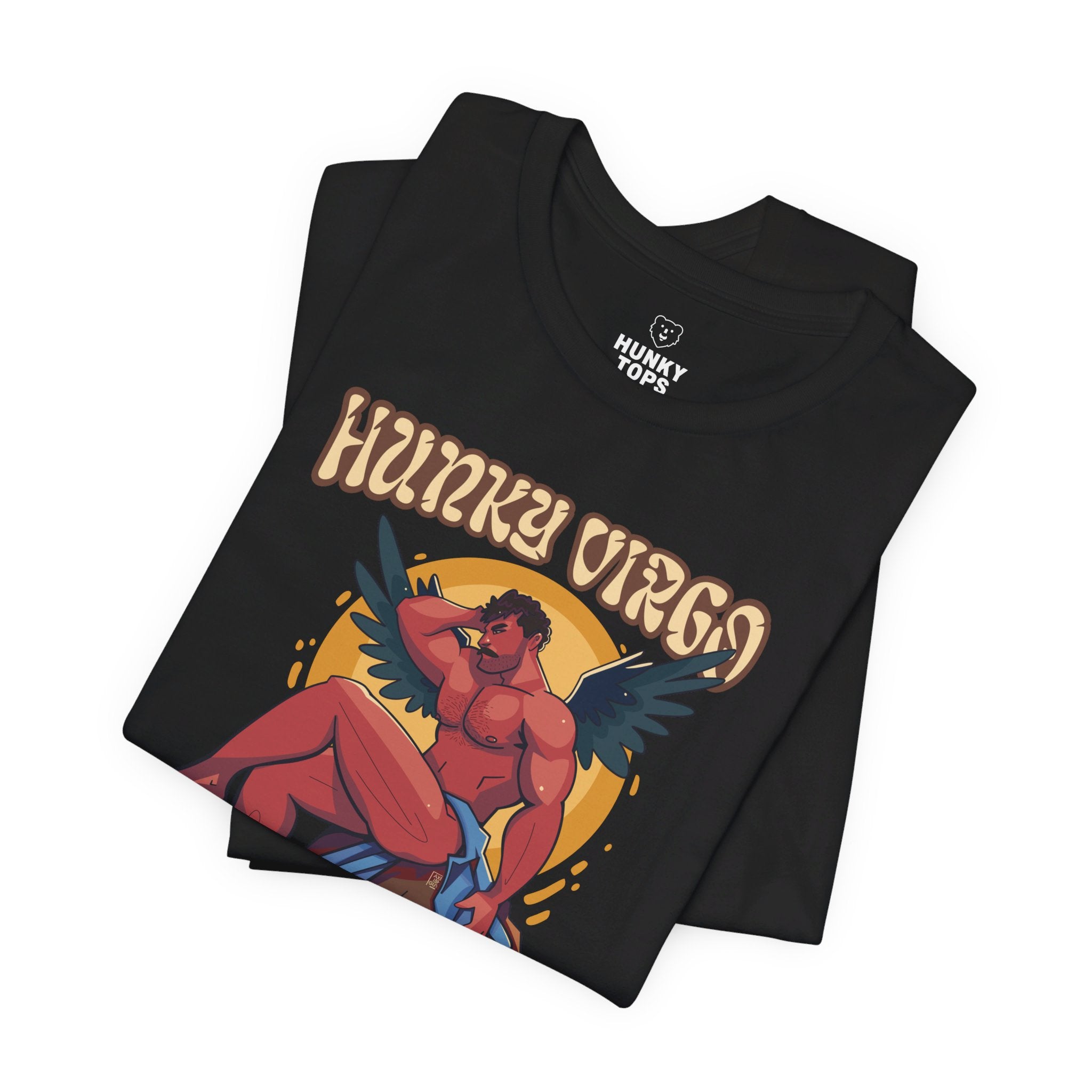 HUNKY VIRGO Zodiac T - Shirt by Axeish Guy - Hunky Tops #color_Black