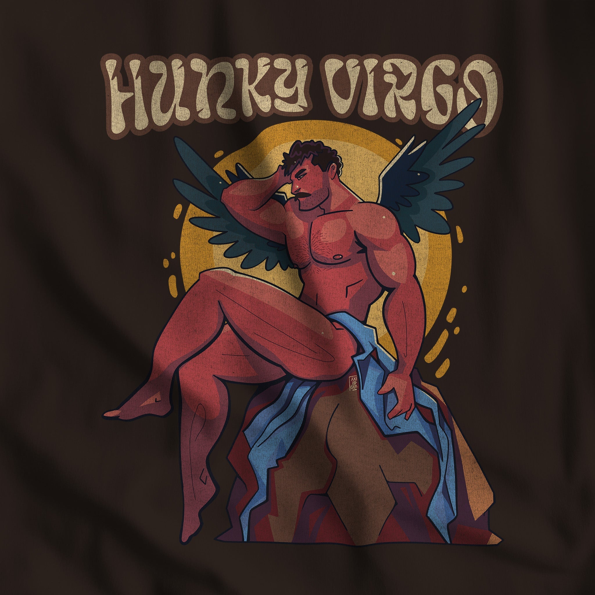 HUNKY VIRGO Zodiac T - Shirt by Axeish Guy - Hunky Tops #color_Brown