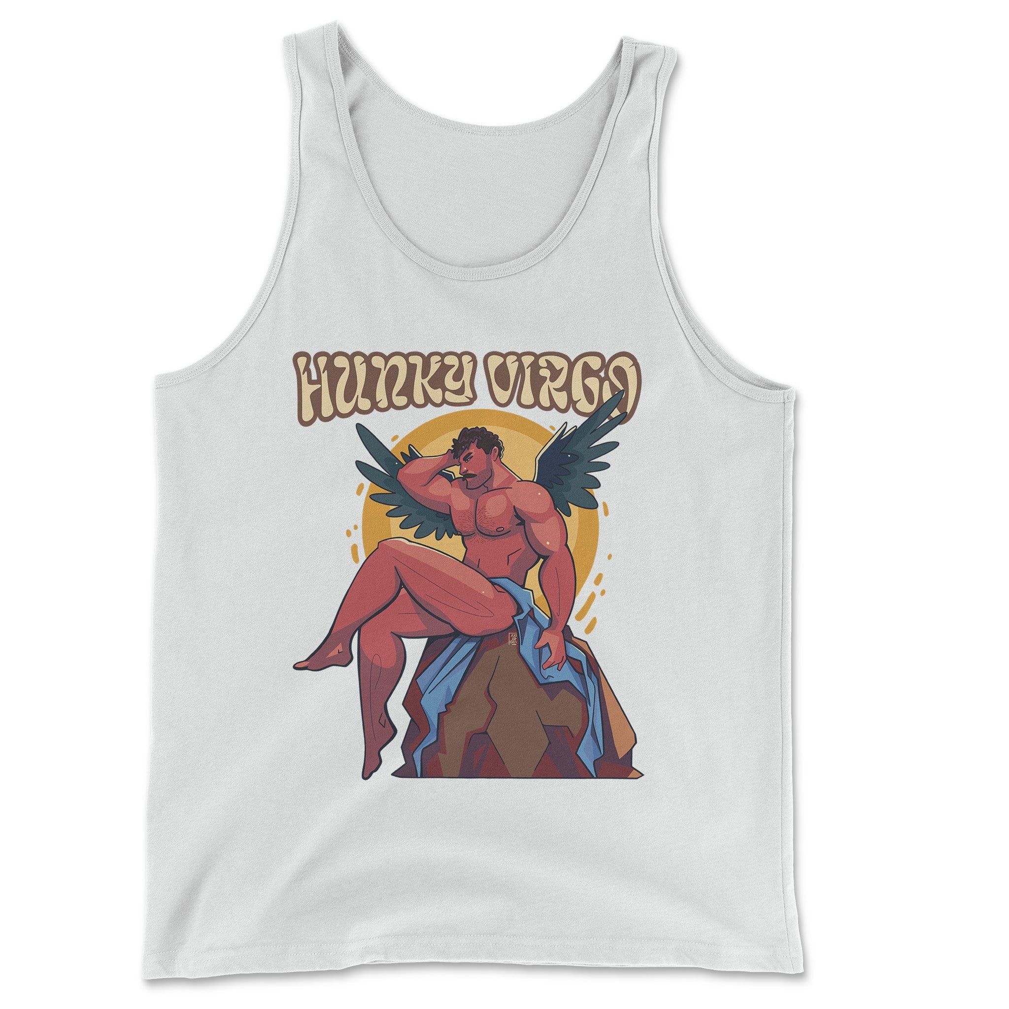 Hunky Virgo Zodiac Tank Top by Axeish Guy - Hunky Tops #color_White