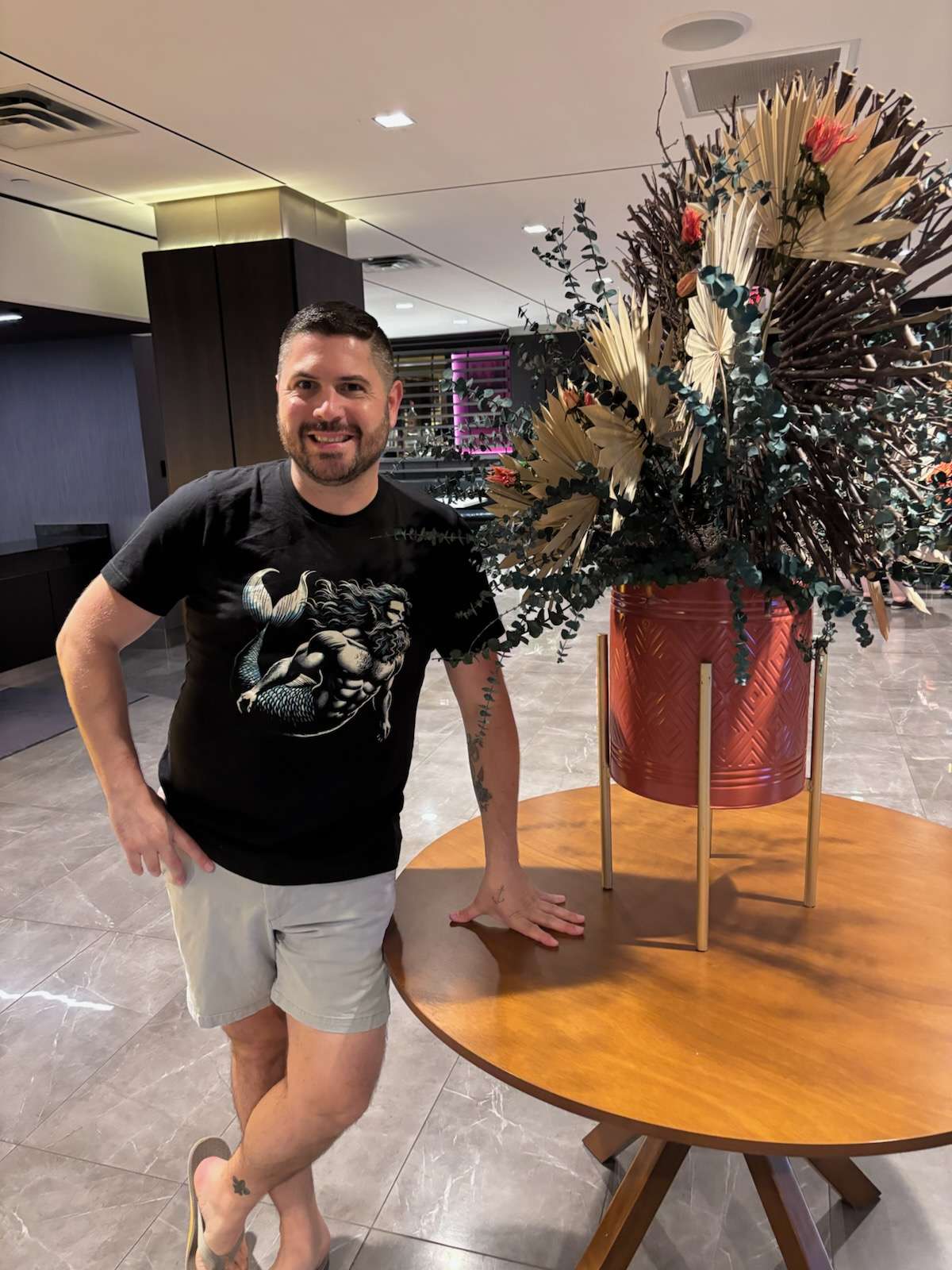 josephafederico wearing the Majestic Muscle Merman T-Shirt