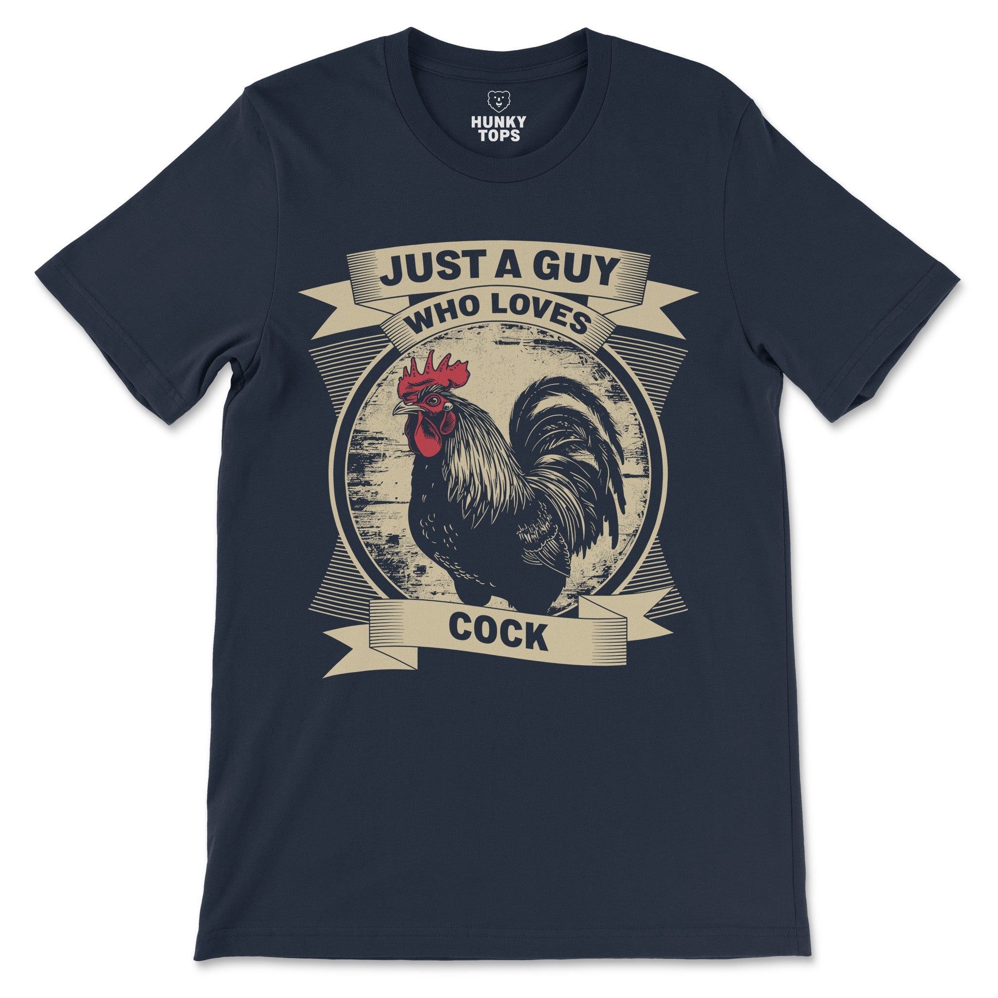 Just a Guy Who Loves Cock T-Shirt - Hunky Tops #color_Navy