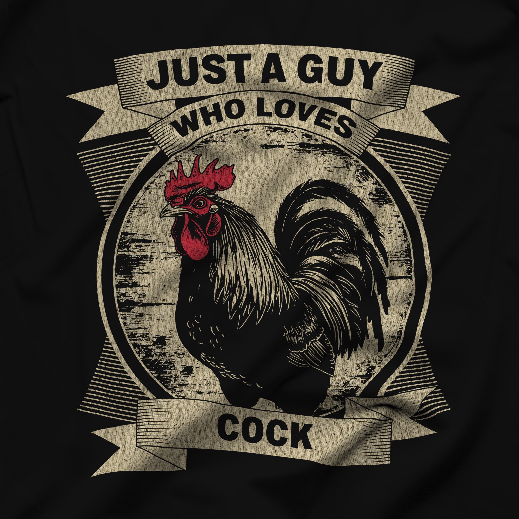 Just a Guy Who Loves Cock T-Shirt - Hunky Tops #color_Black