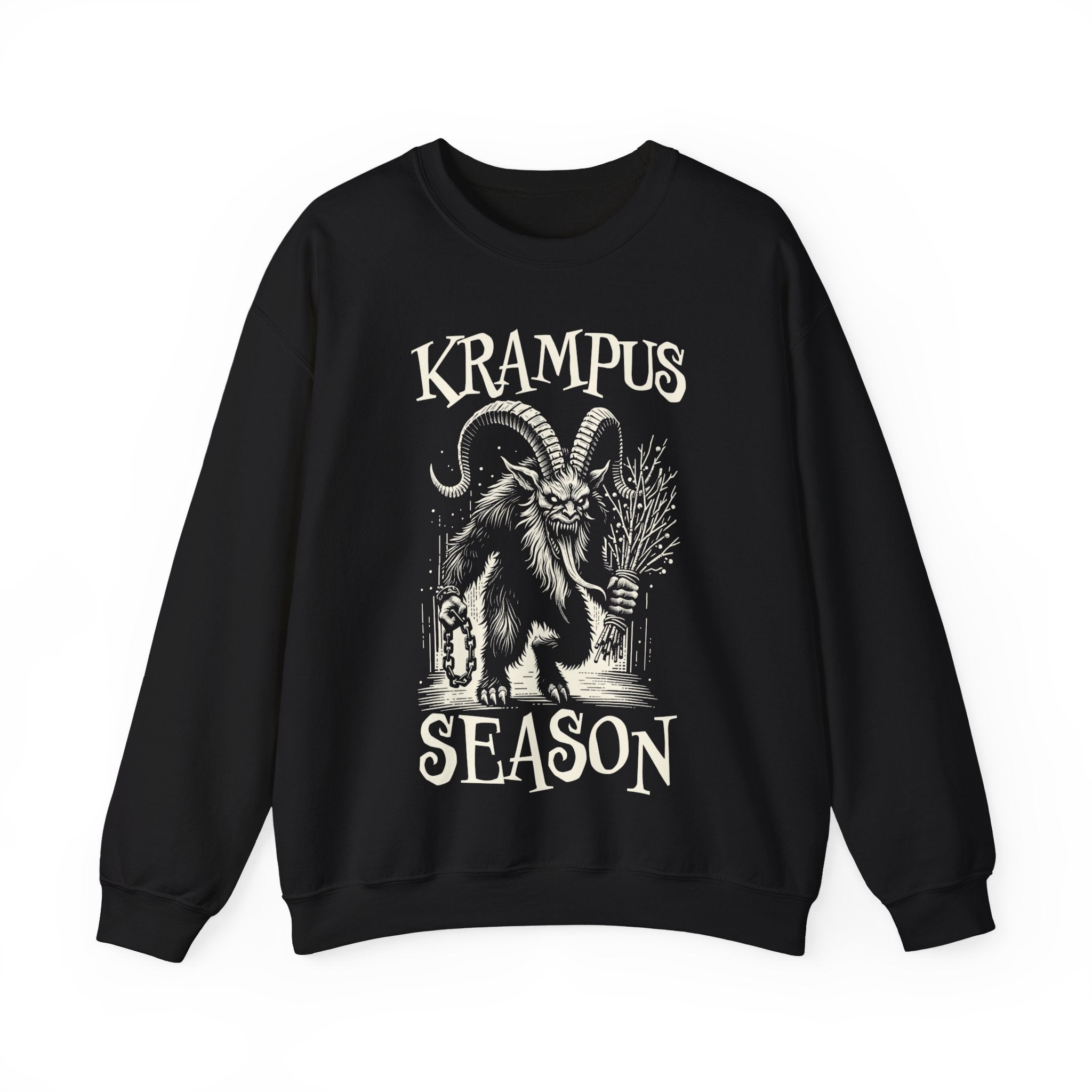 Krampus Season Holiday Sweatshirt - Hunky Tops #color_Black