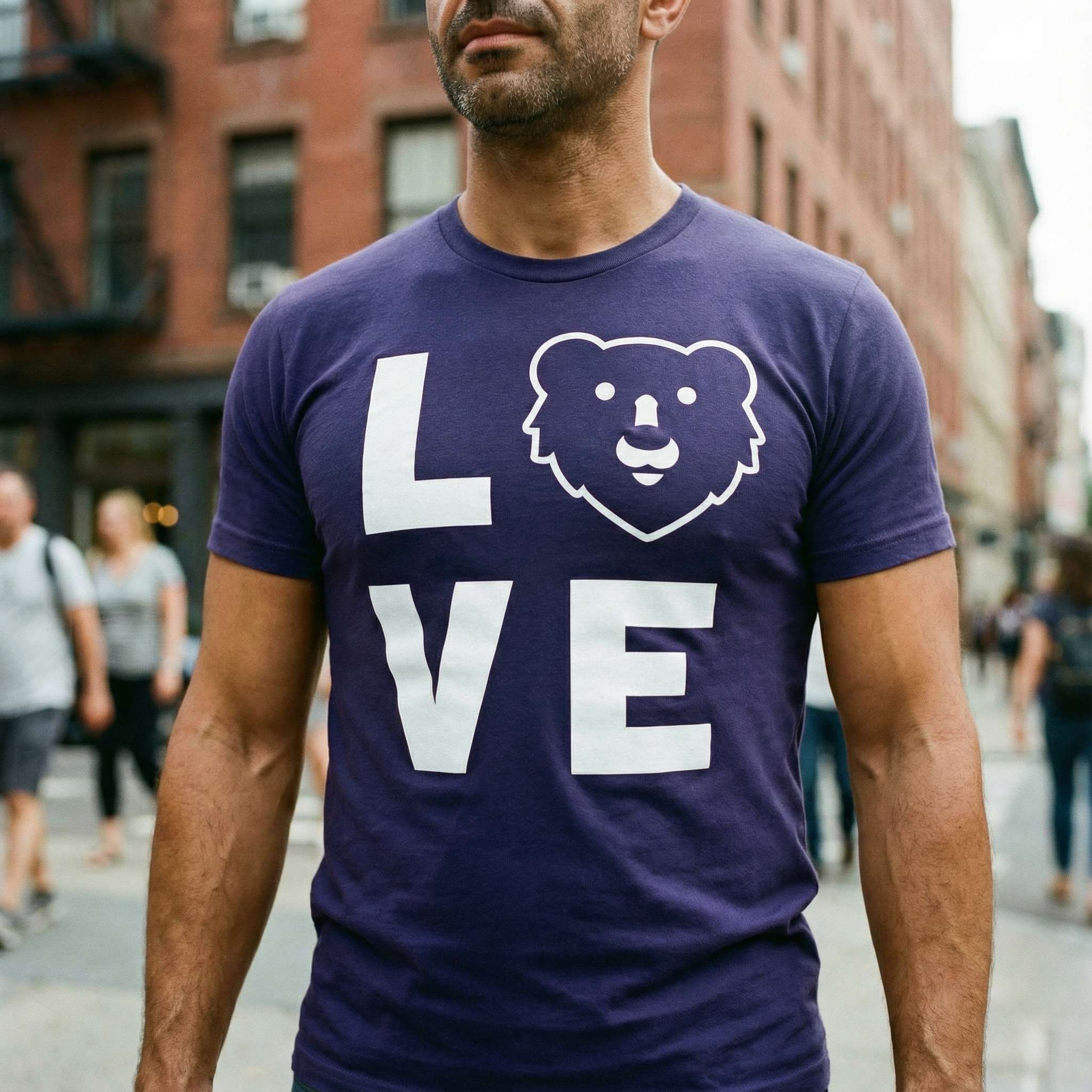 Love Hunky Tops Logo T-Shirt - Hunky Tops #color_Team Purple
