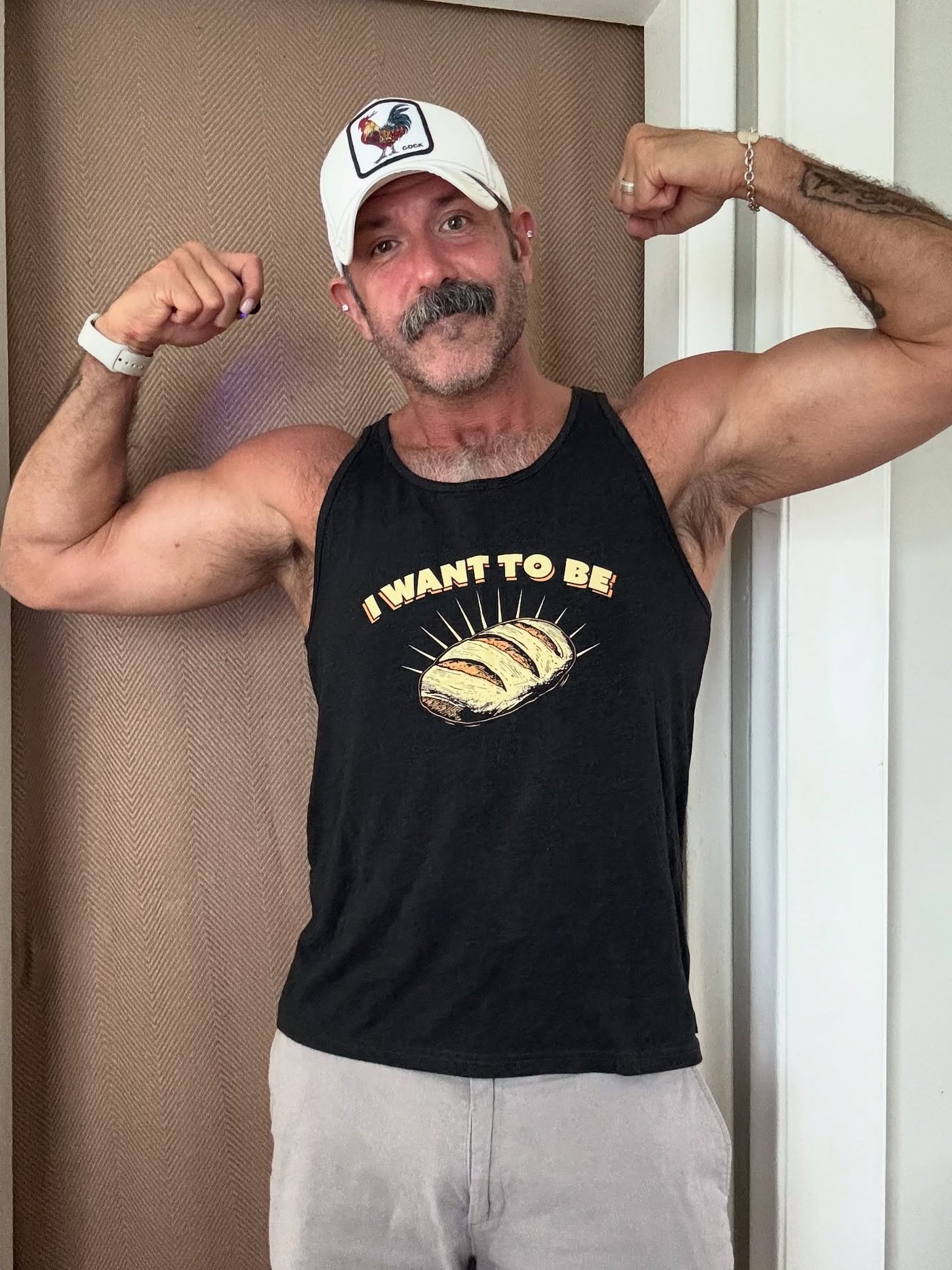 xlucasxedwardsx wearing the I WANT TO BE BREAD Tank Top