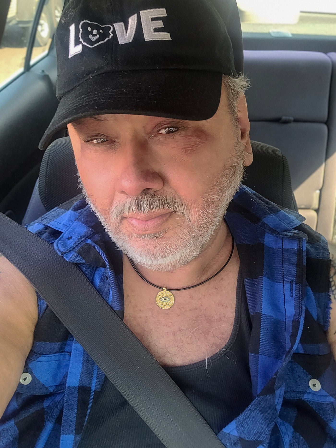 rudypalderette5 wearing the Love Hunky Tops Embroidered Dad Cap