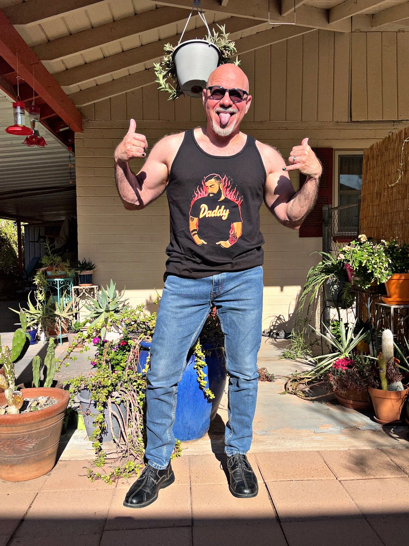 mandogetsfit wearing the Hot Daddy Tank Top