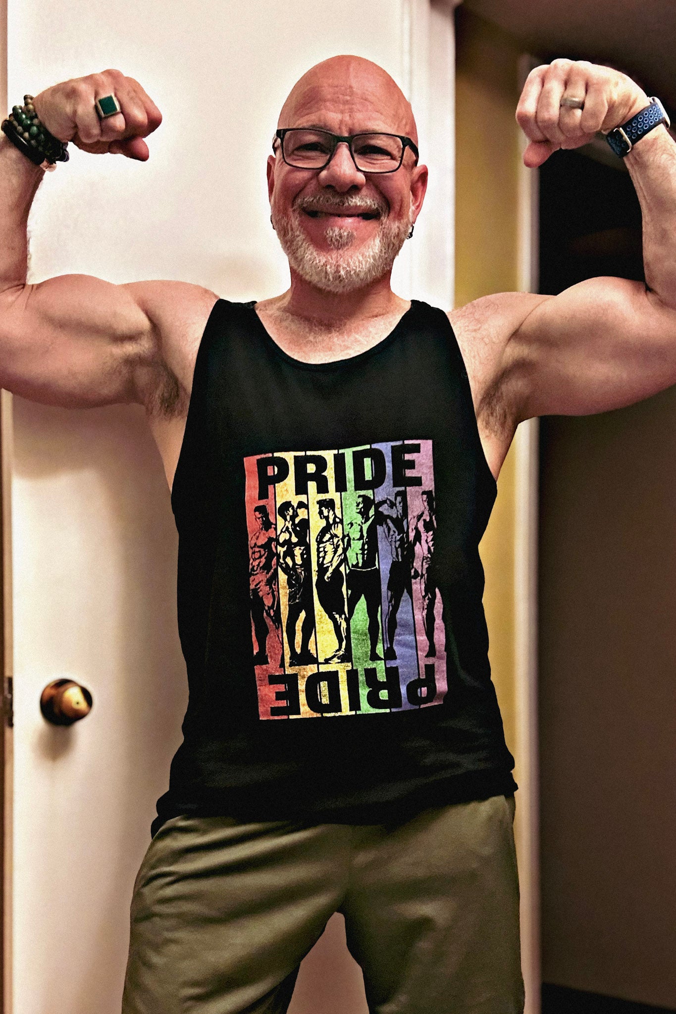 mandogetsfit wearing the Pride Power Tank Top