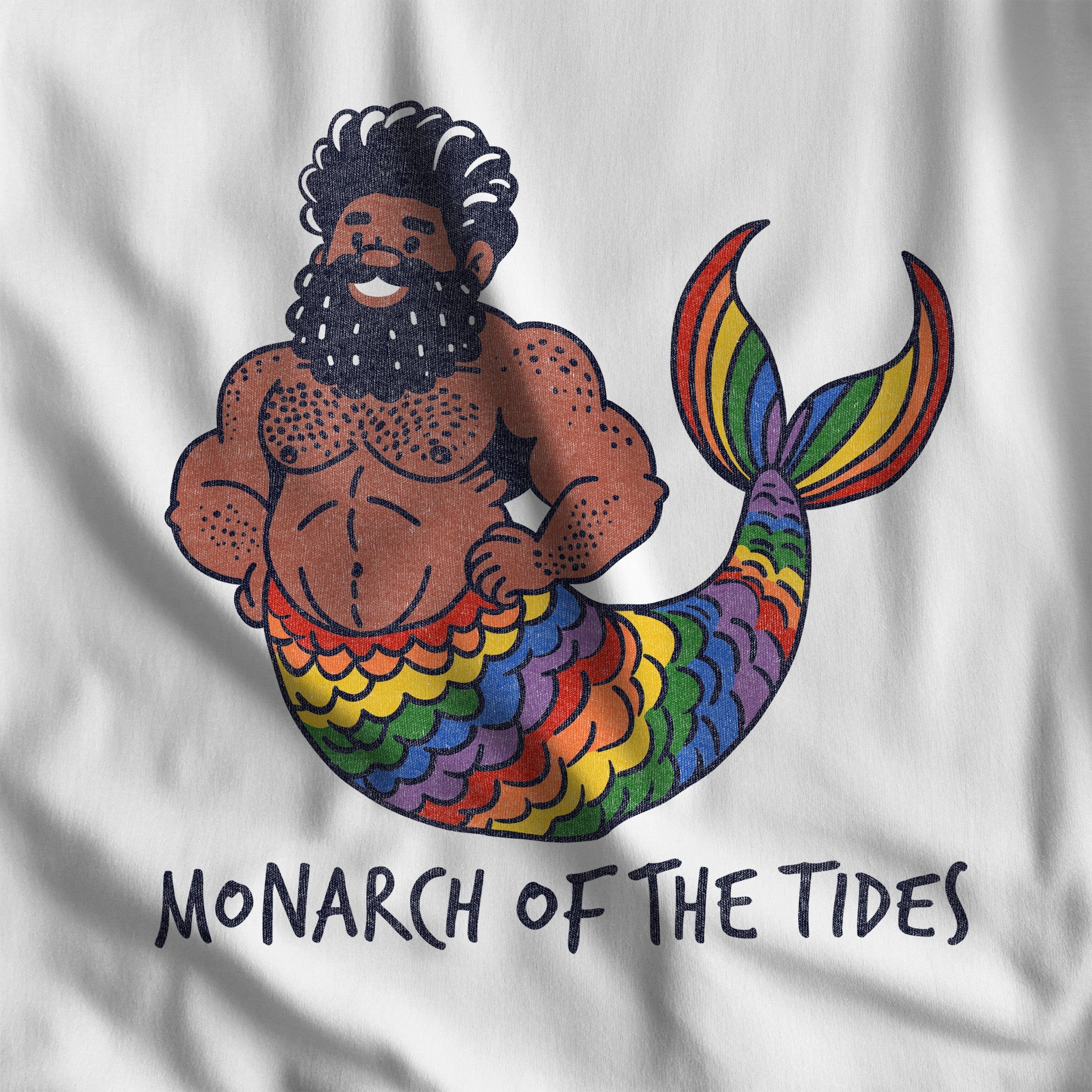 Monarch of the Tides Bearded Merman Tank - Hunky Tops #color_White