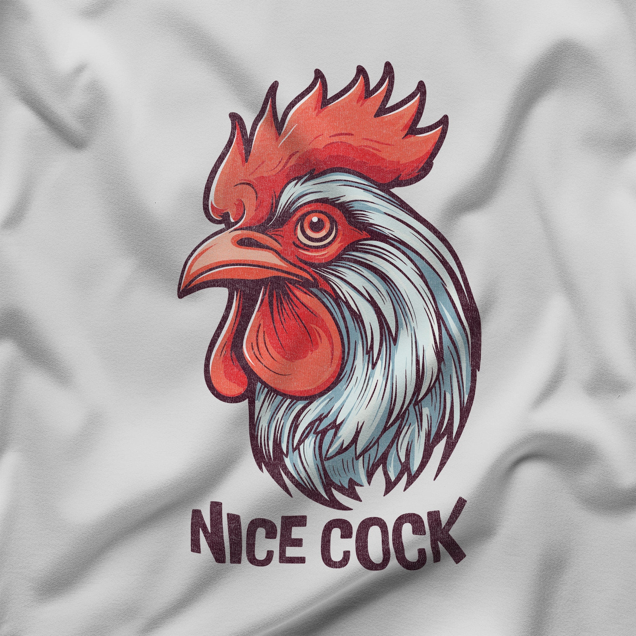 "Nice Cock" Rooster T-Shirt - Hunky Tops #color_White