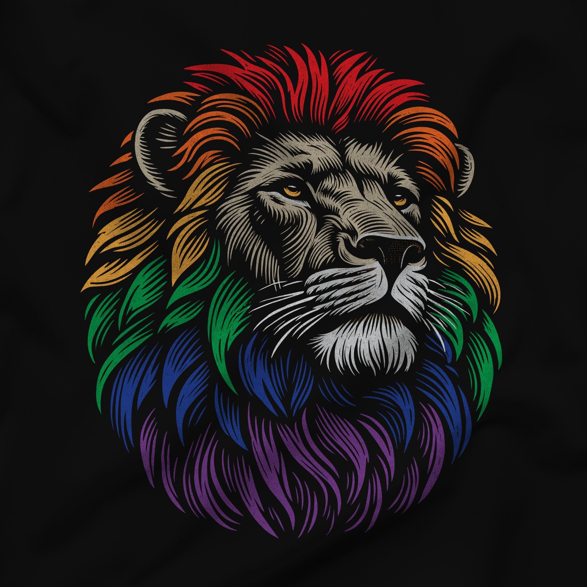 Pride Lion Hoodie Bold Rainbow Mane Design Hunky Tops