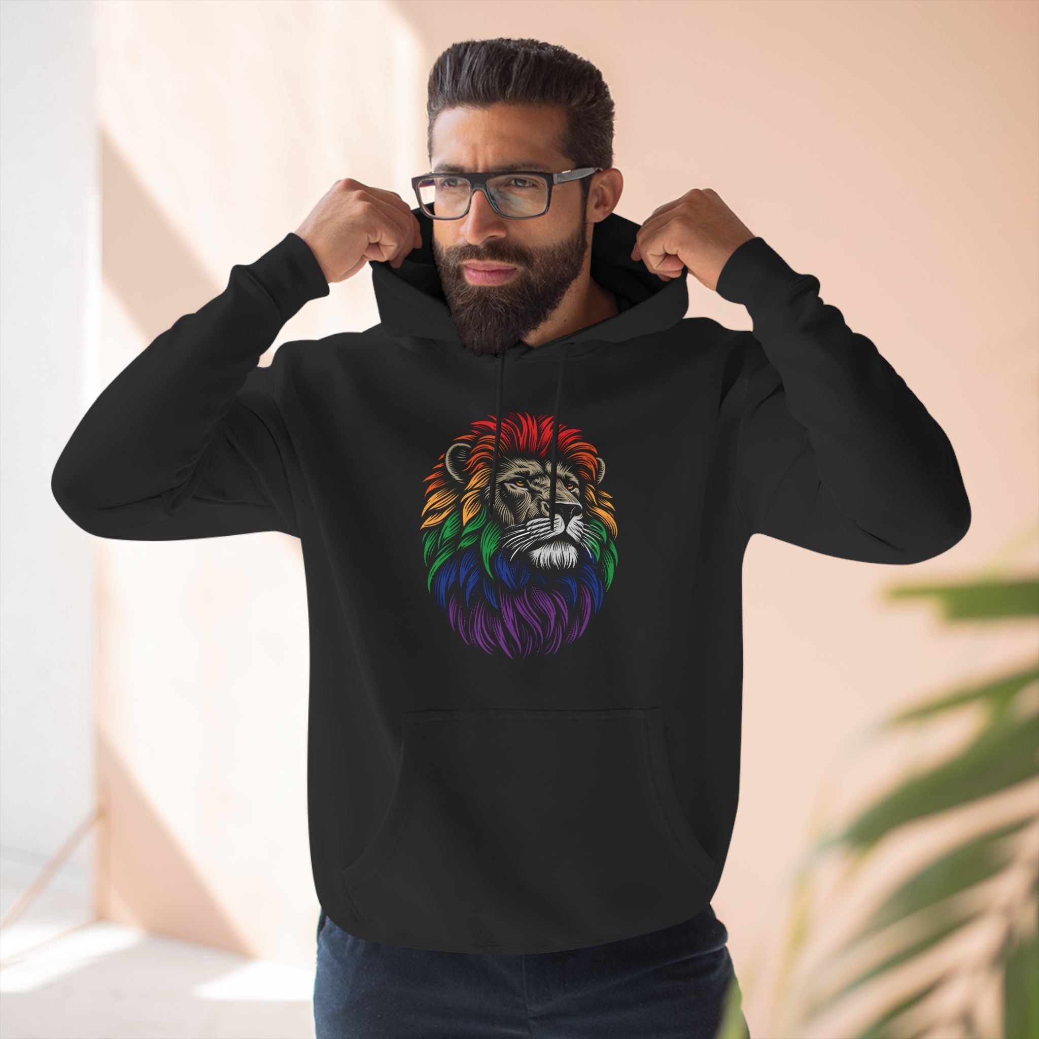 Pride Lion Premium Hoodie - Hunky Tops #color_Black