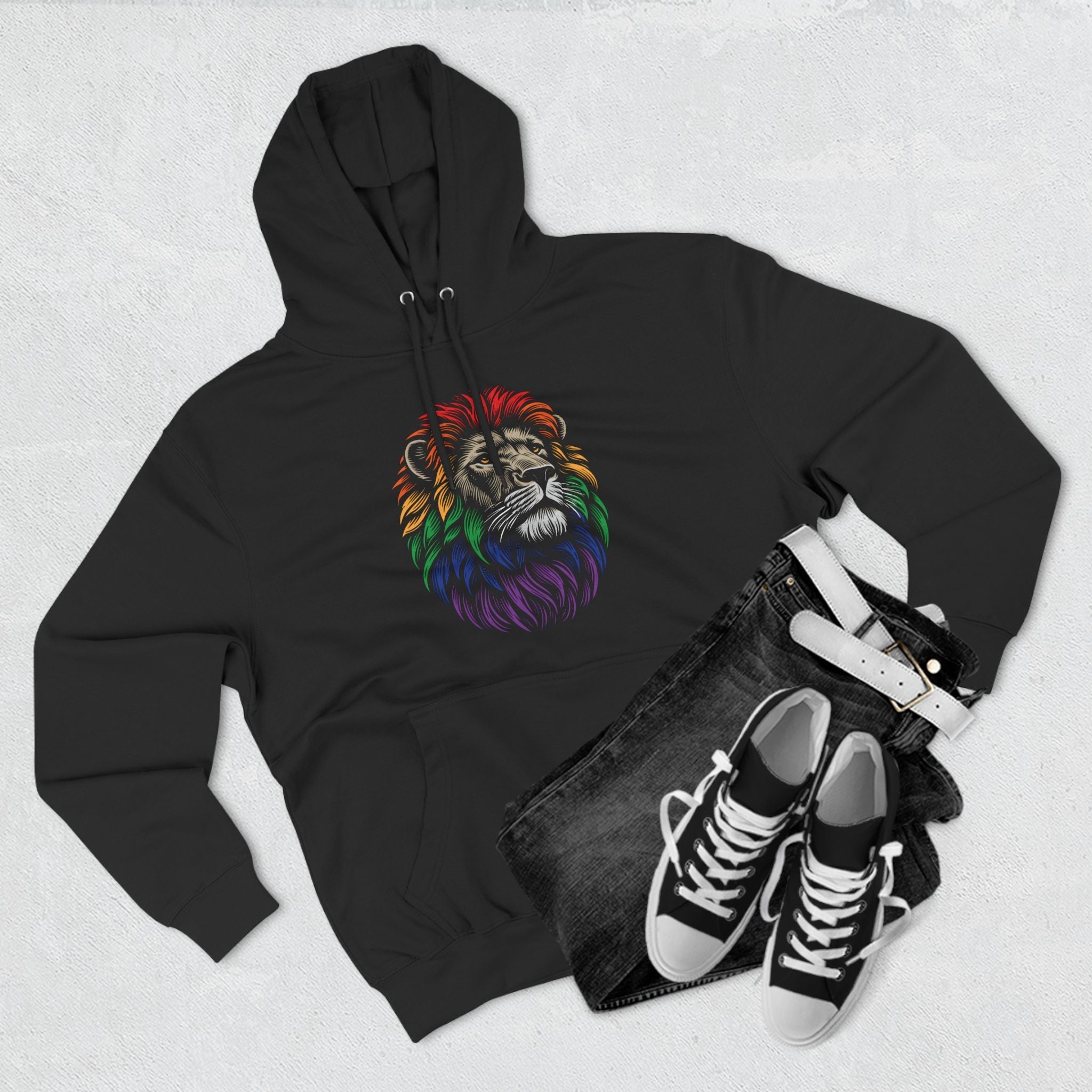 Pride Lion Premium Hoodie - Hunky Tops #color_Black