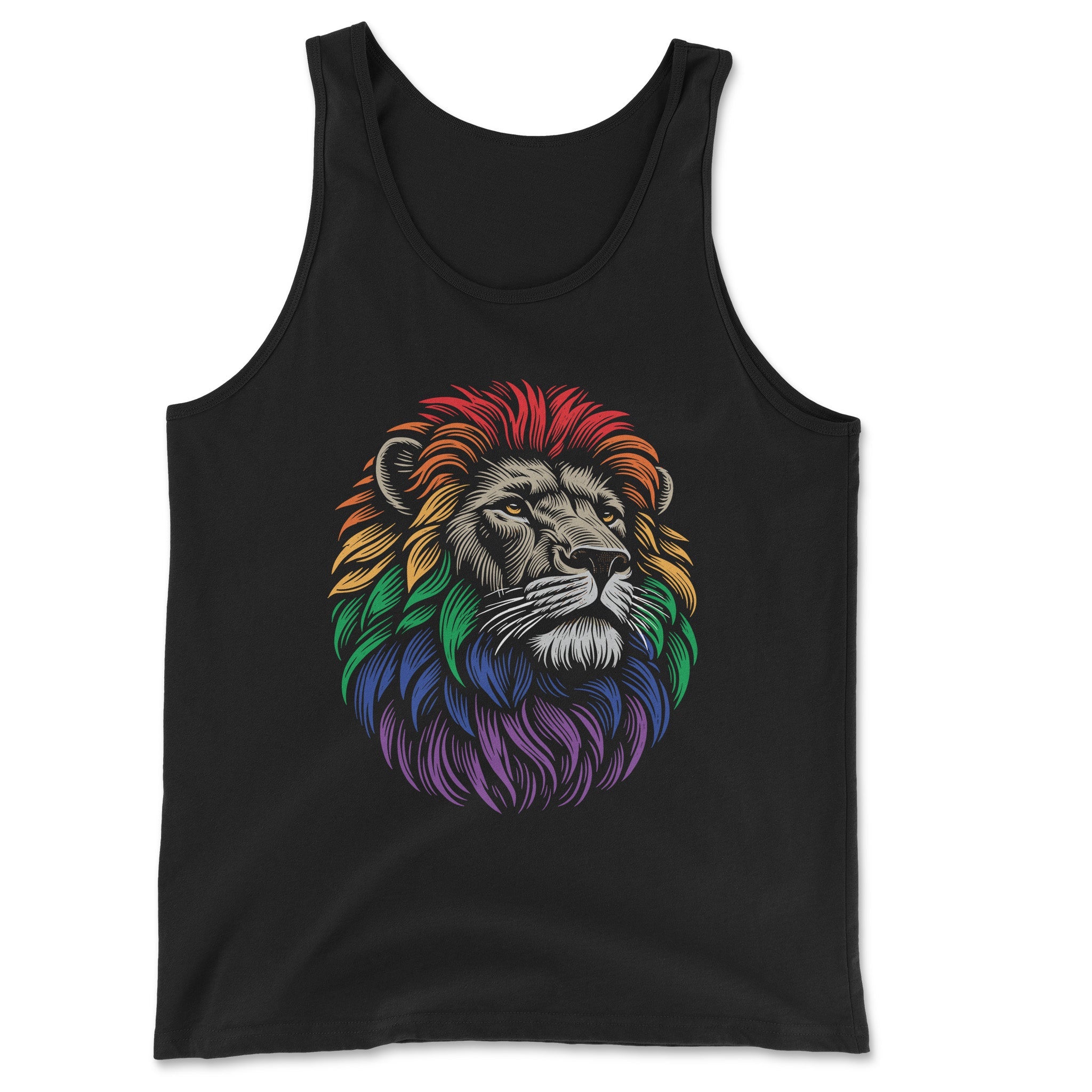 Pride Lion Tank Top - Hunky Tops #color_Black