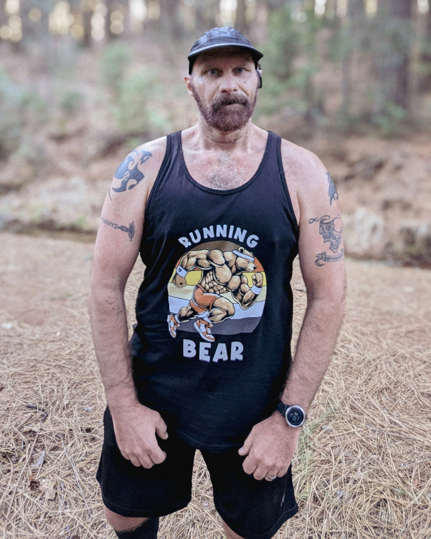 rike_price wearing the Running Bear Tank Top