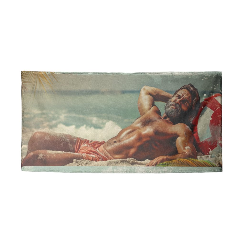 Rugged Allure Premium Beach Towel - Hunky Tops