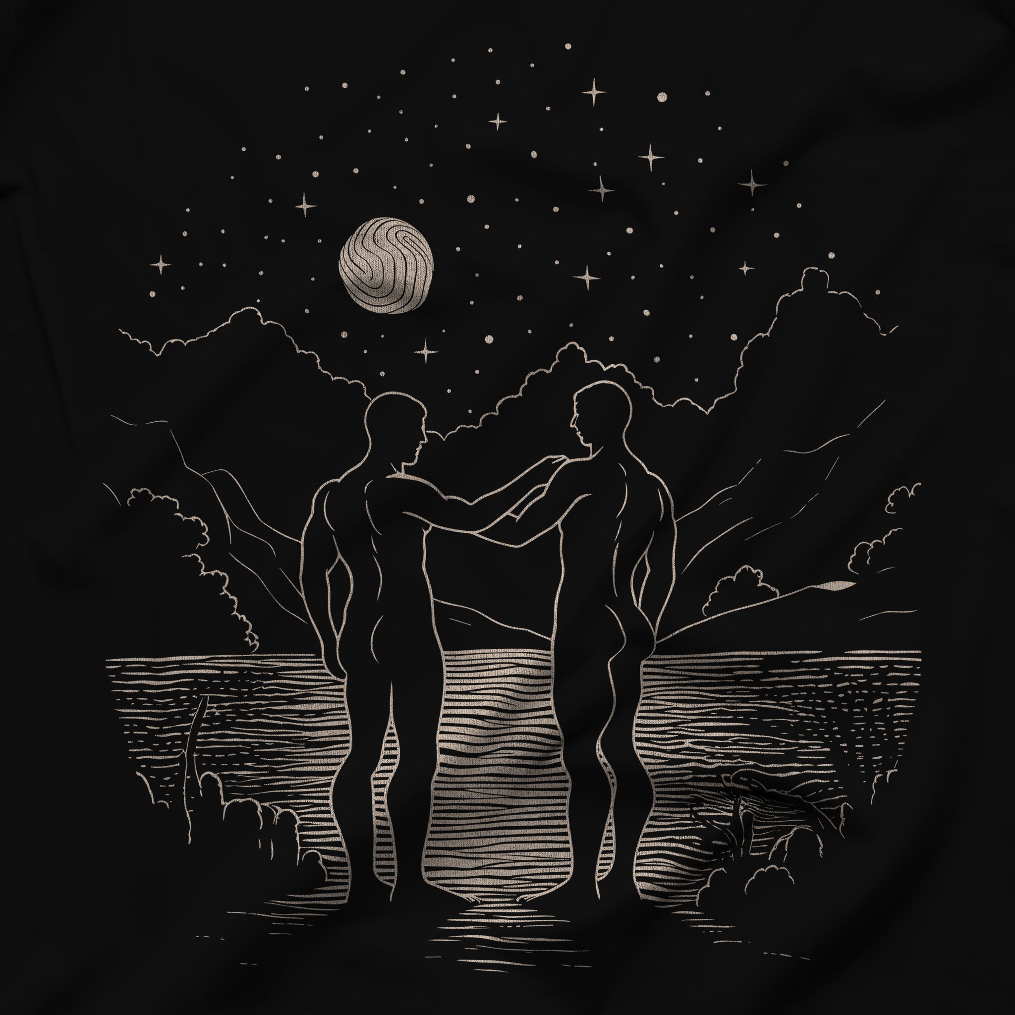 Skinny Dip T-Shirt - A Nighttime Adventure Captured - Hunky Tops