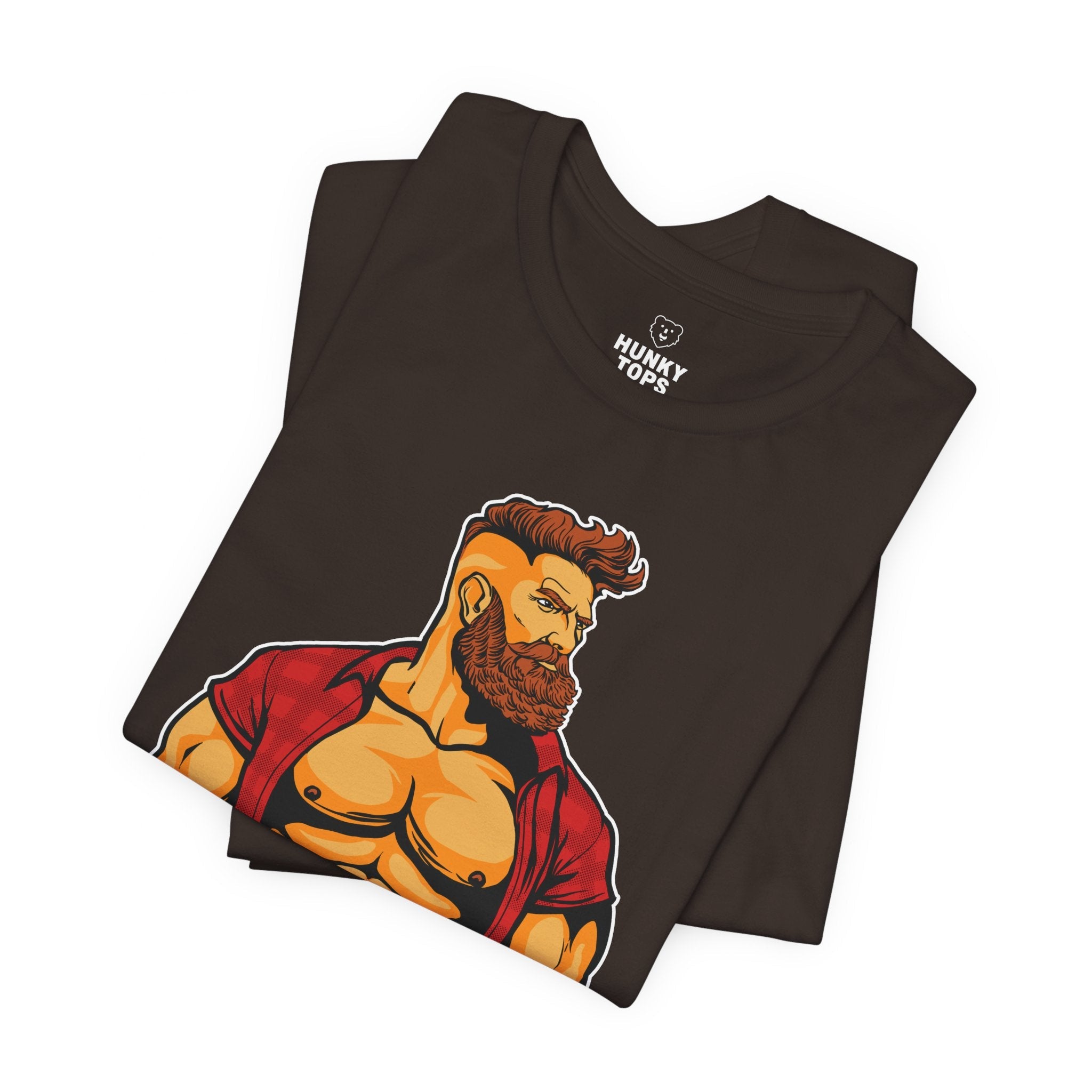 Stay Brawny T-Shirt - Hunky Tops#color_brown