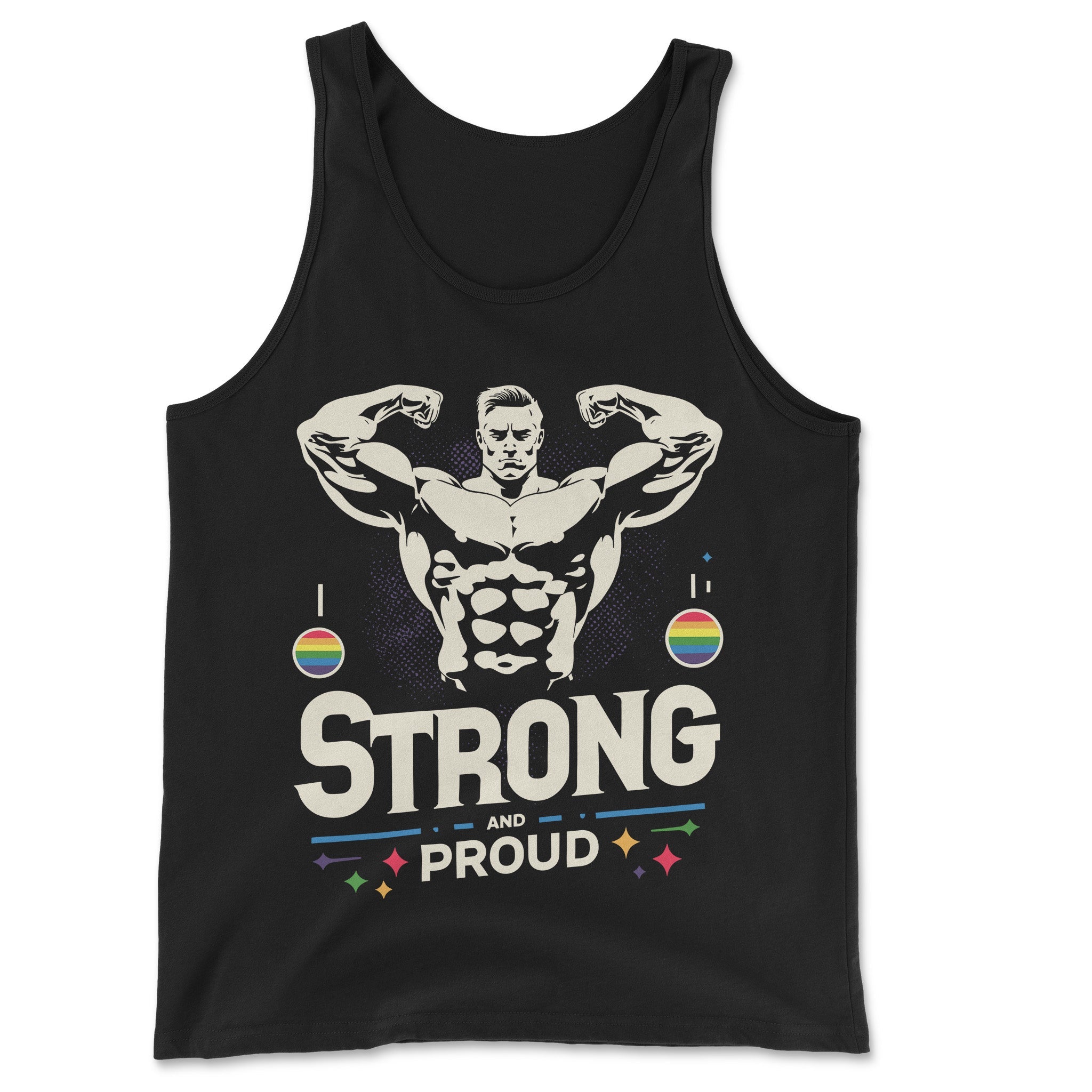Strong and Proud Muscle Tank - Empowering LGBTQ+ Pride Top - Hunky Tops
