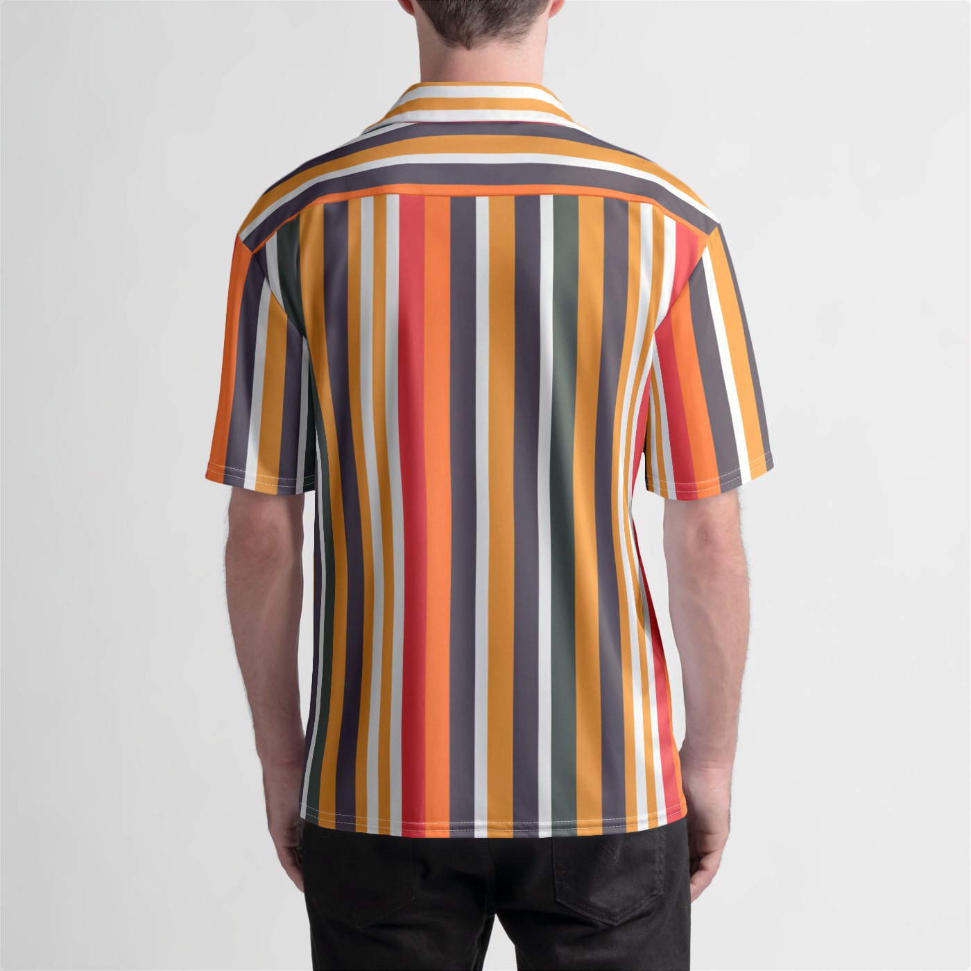 Sunset Stripe Camp Shirt – Bold Stripes for Bright Spirits - Hunky Tops