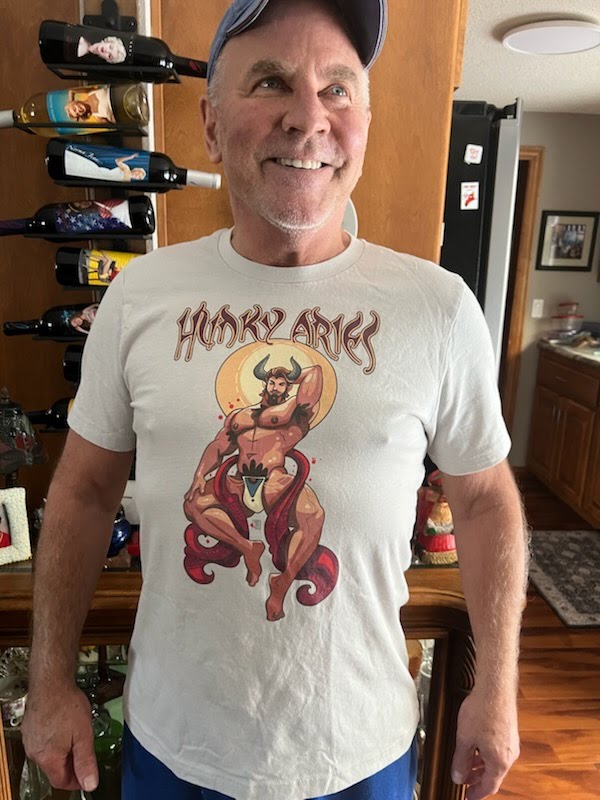 Tim wearing Hunky Tops