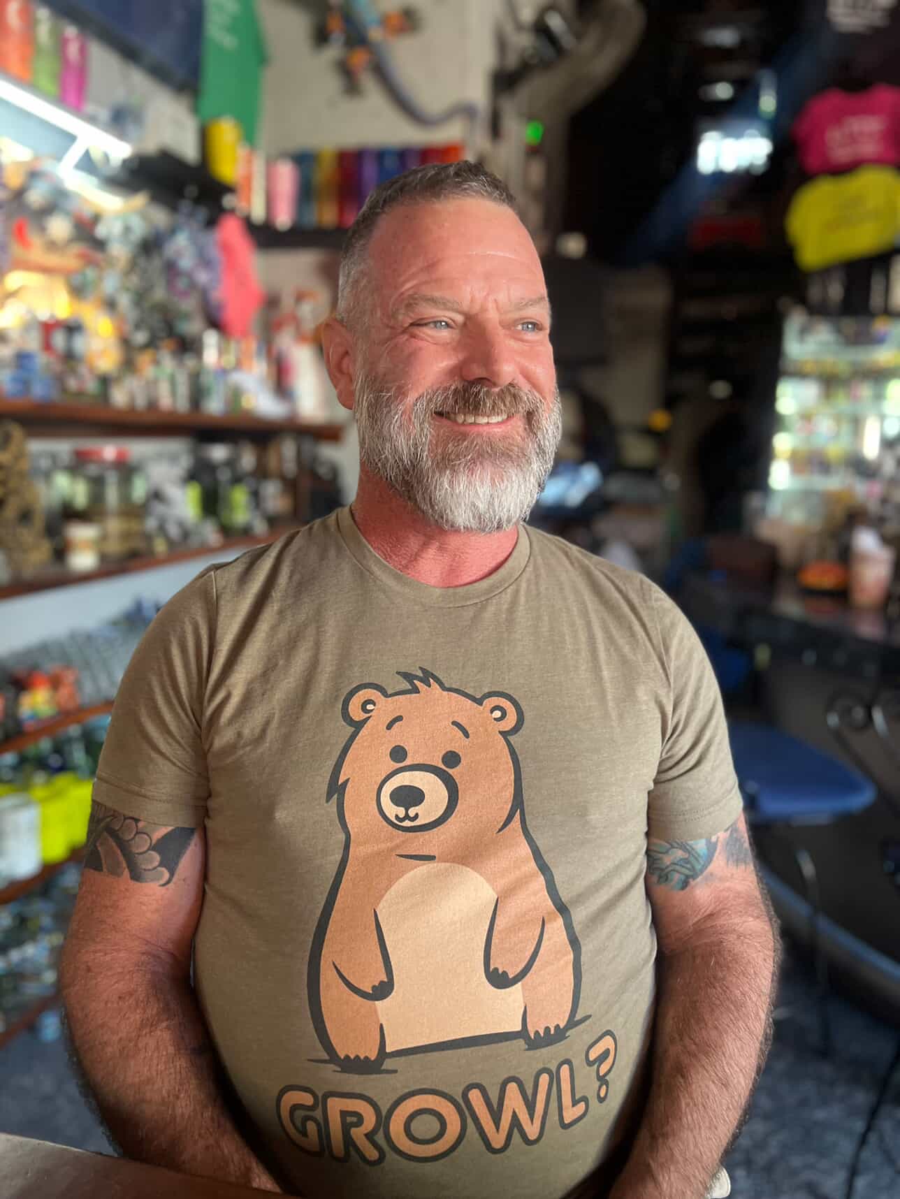 dadnxt wearing the Growl Bear T-Shirt