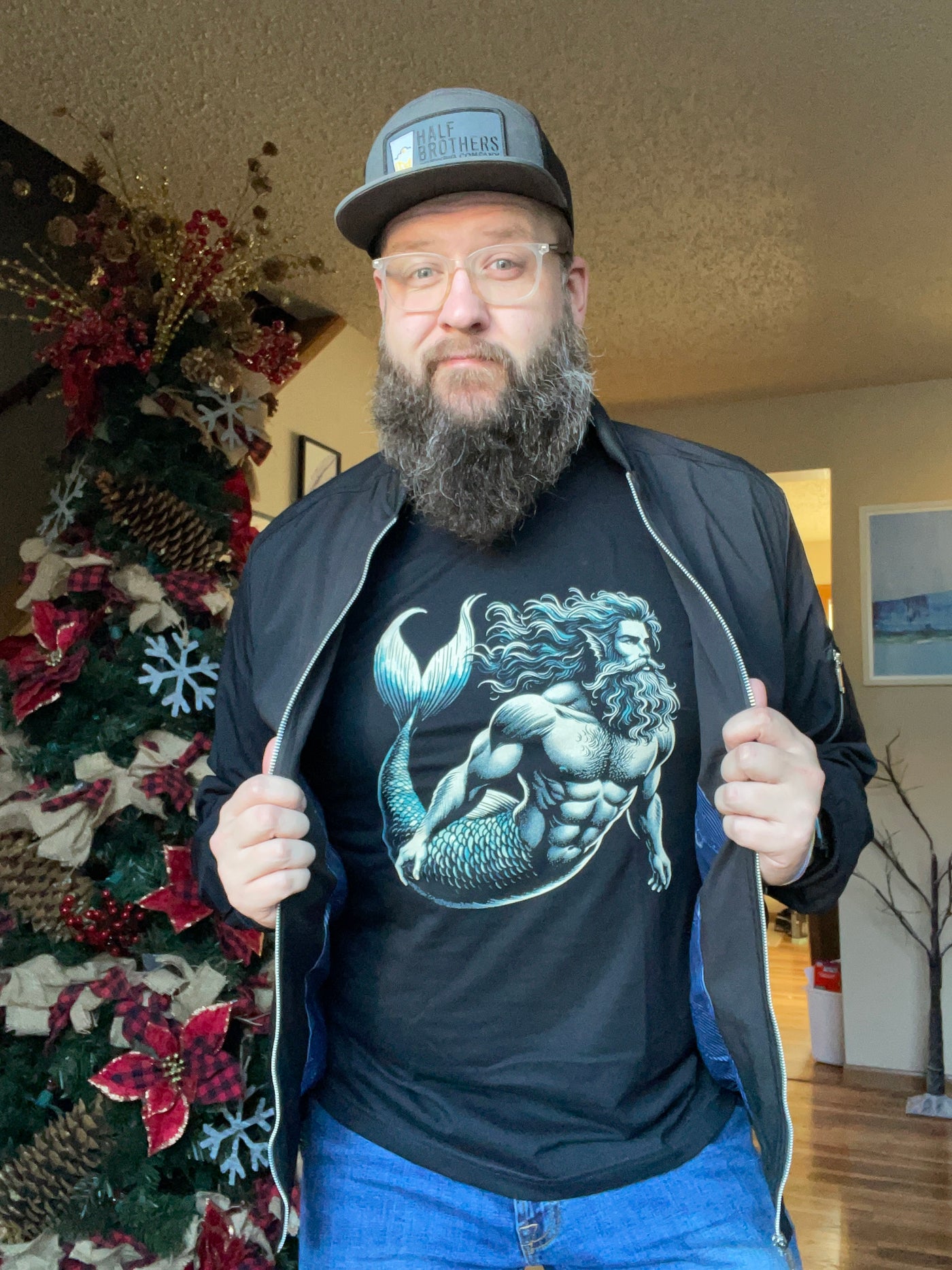 ndguybrarian wearing the Majestic Muscle Merman T-Shirt