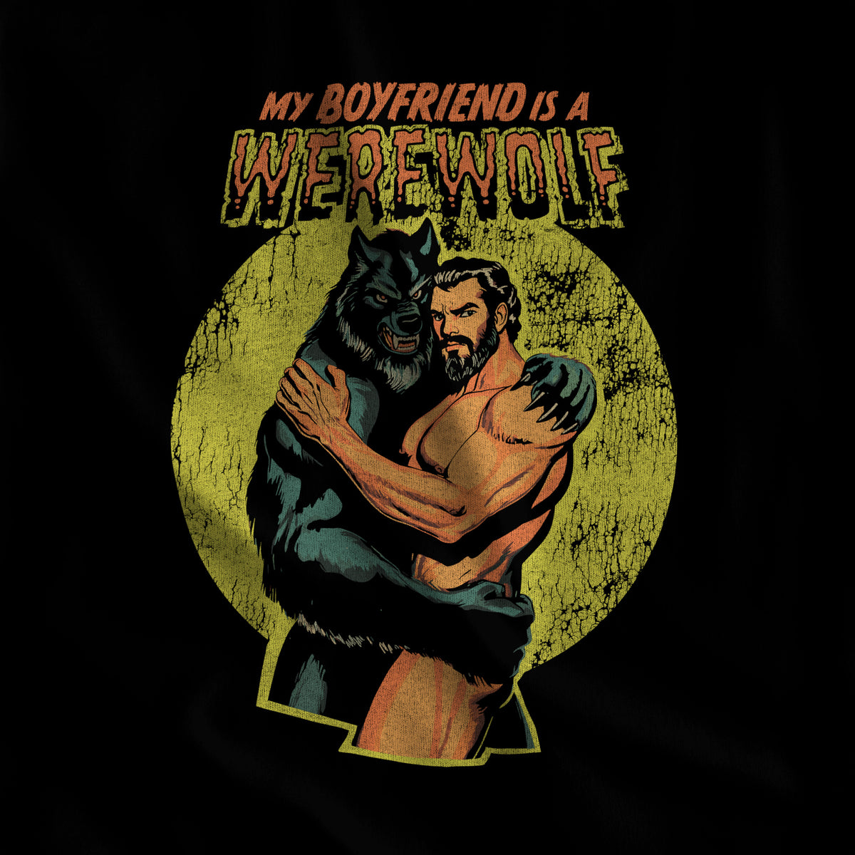 My Boyfriend is a Werewolf Tank Top - Hunky Tops #color_Black