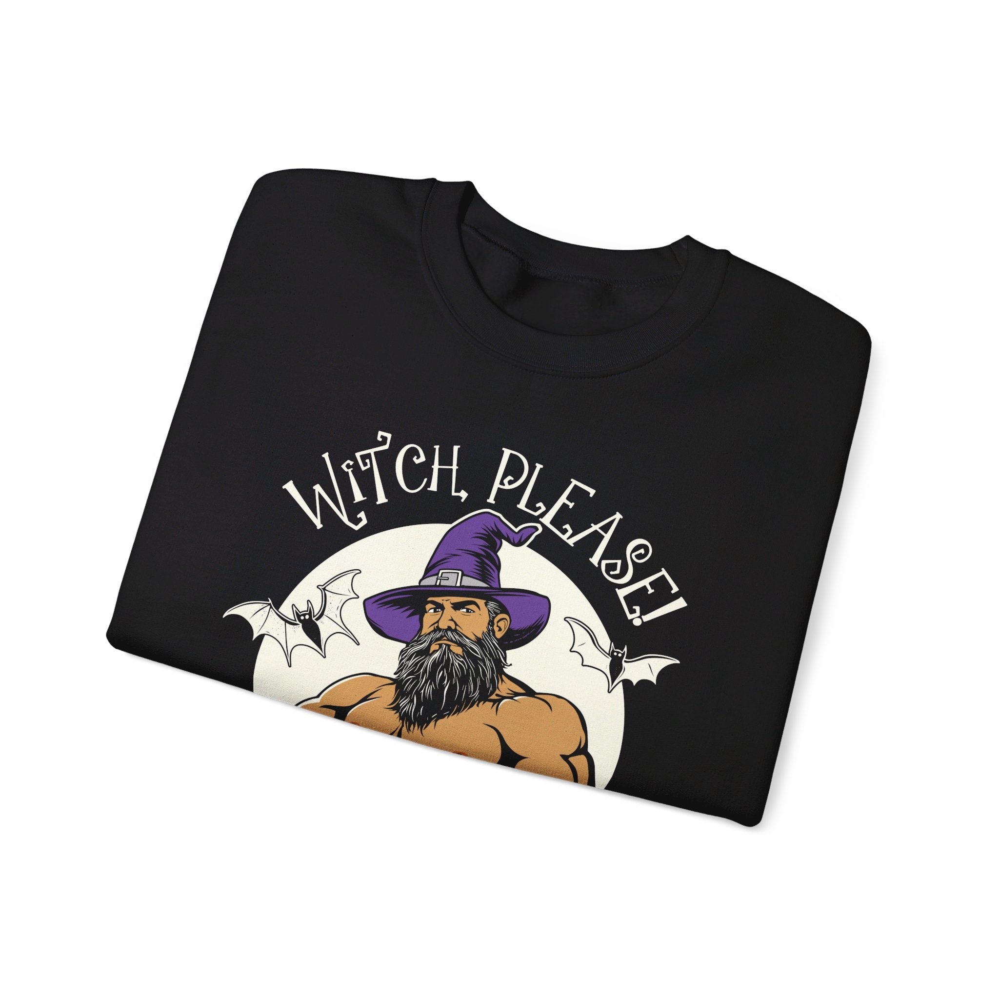 Witch, Please! Gay Halloween Sweatshirt - Hunky Tops #color_Black