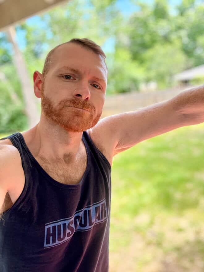 lucky_finz wearing Hunky Tops